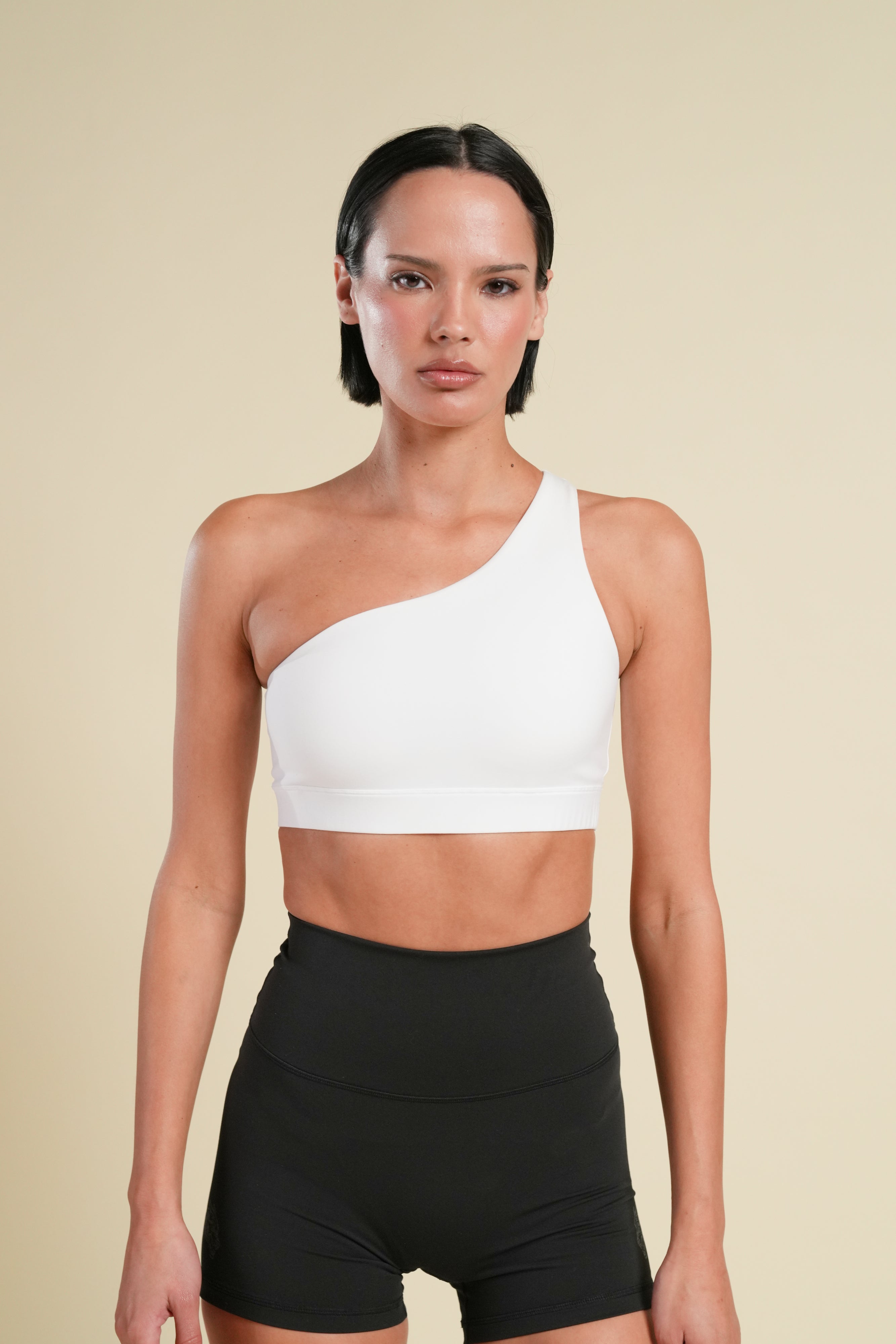 Wolf One Shoulder Bra in White