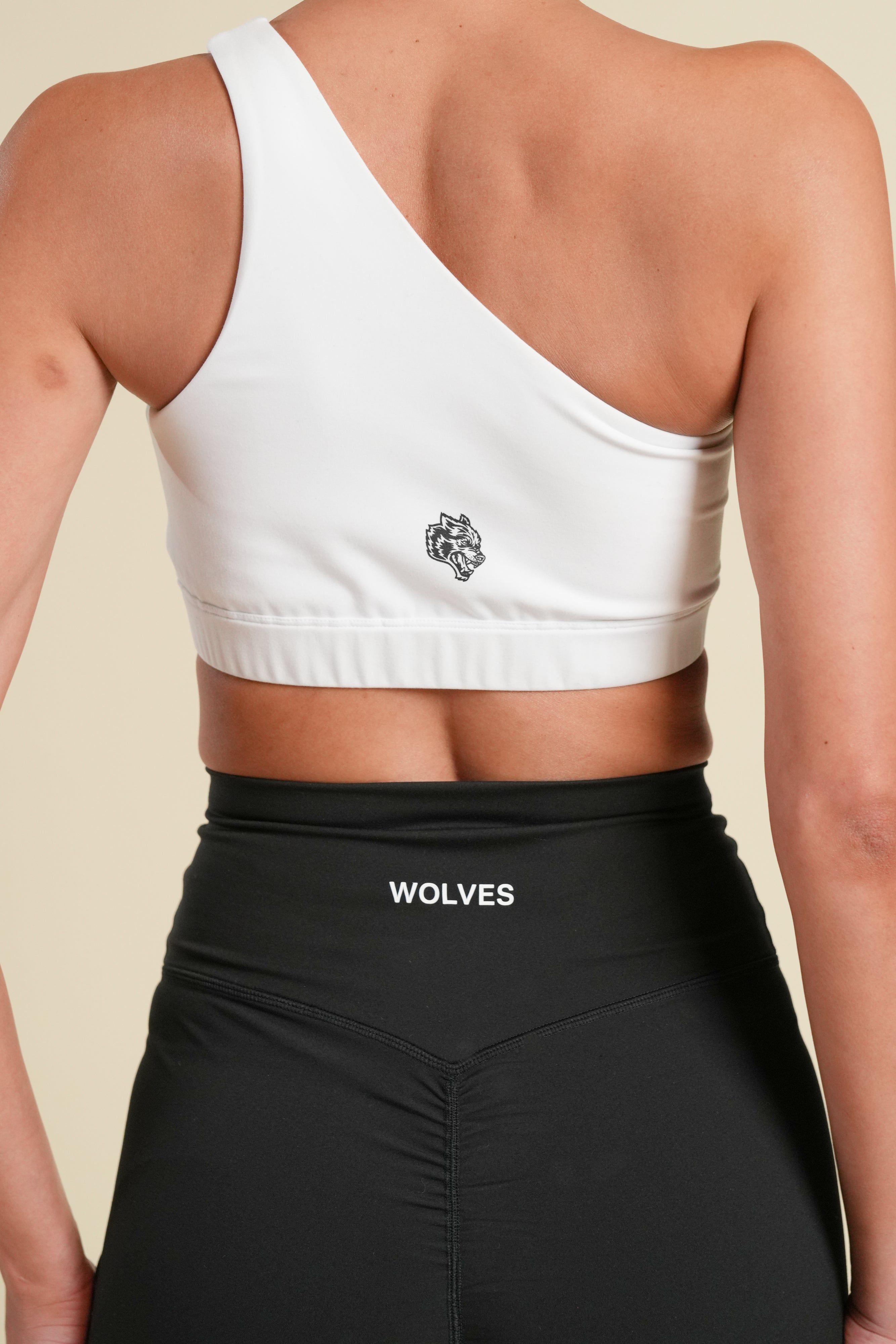Wolf One Shoulder Bra in White