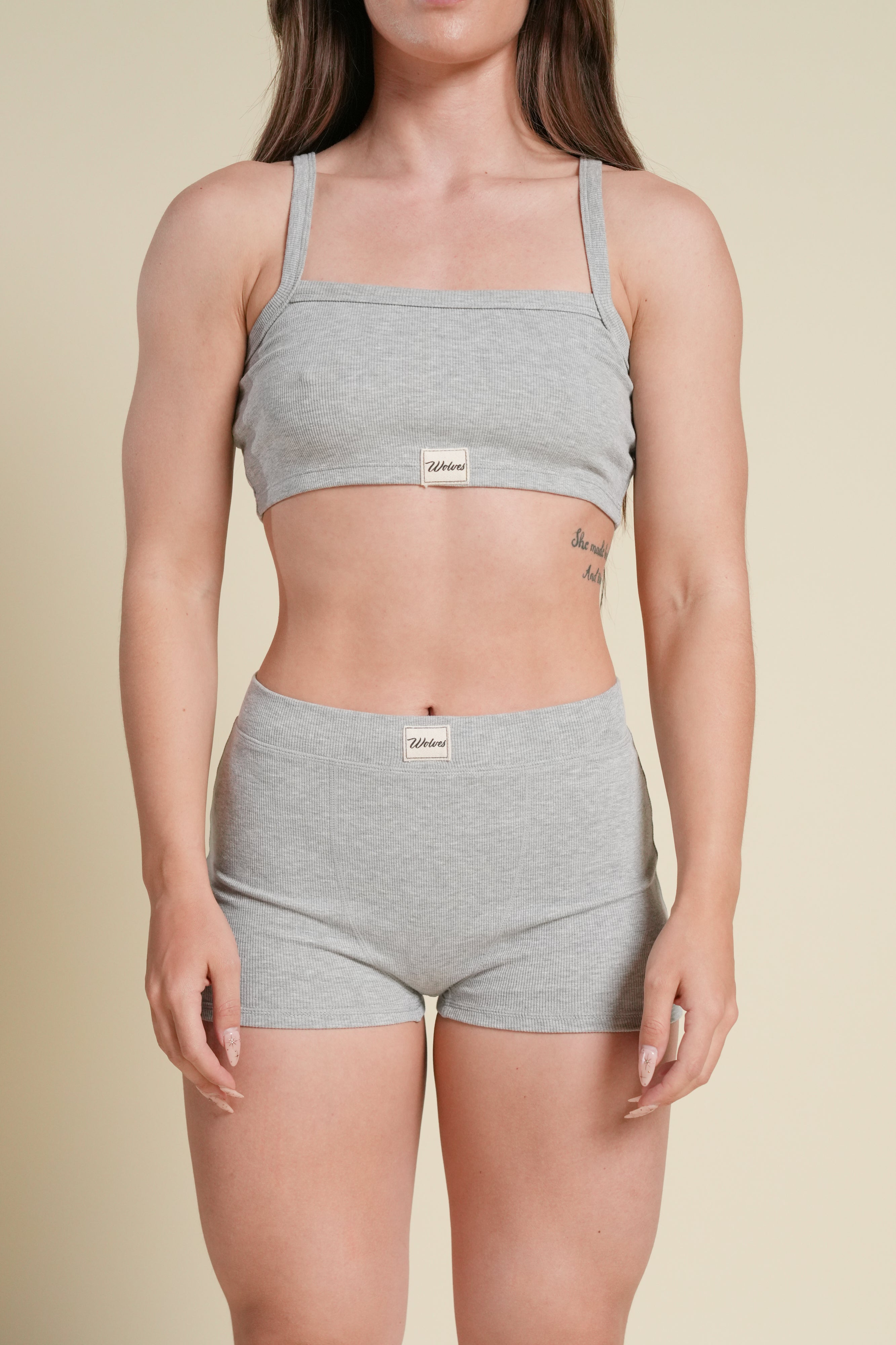 Cursive Wolves Zoe Rib Bralette