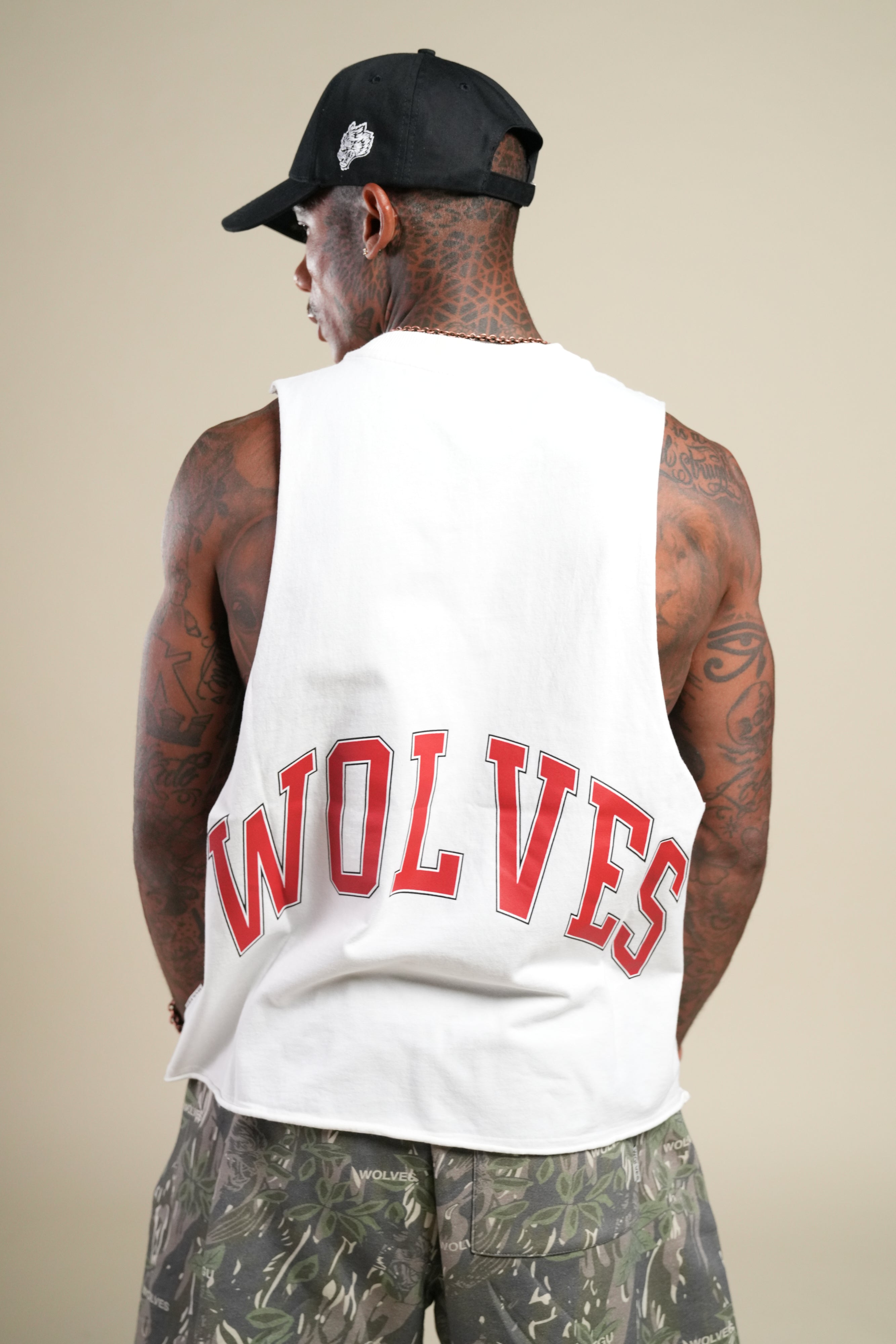 Loyalty Forever Grunge Raw Cropped "Tommy" Muscle Tee in Cream