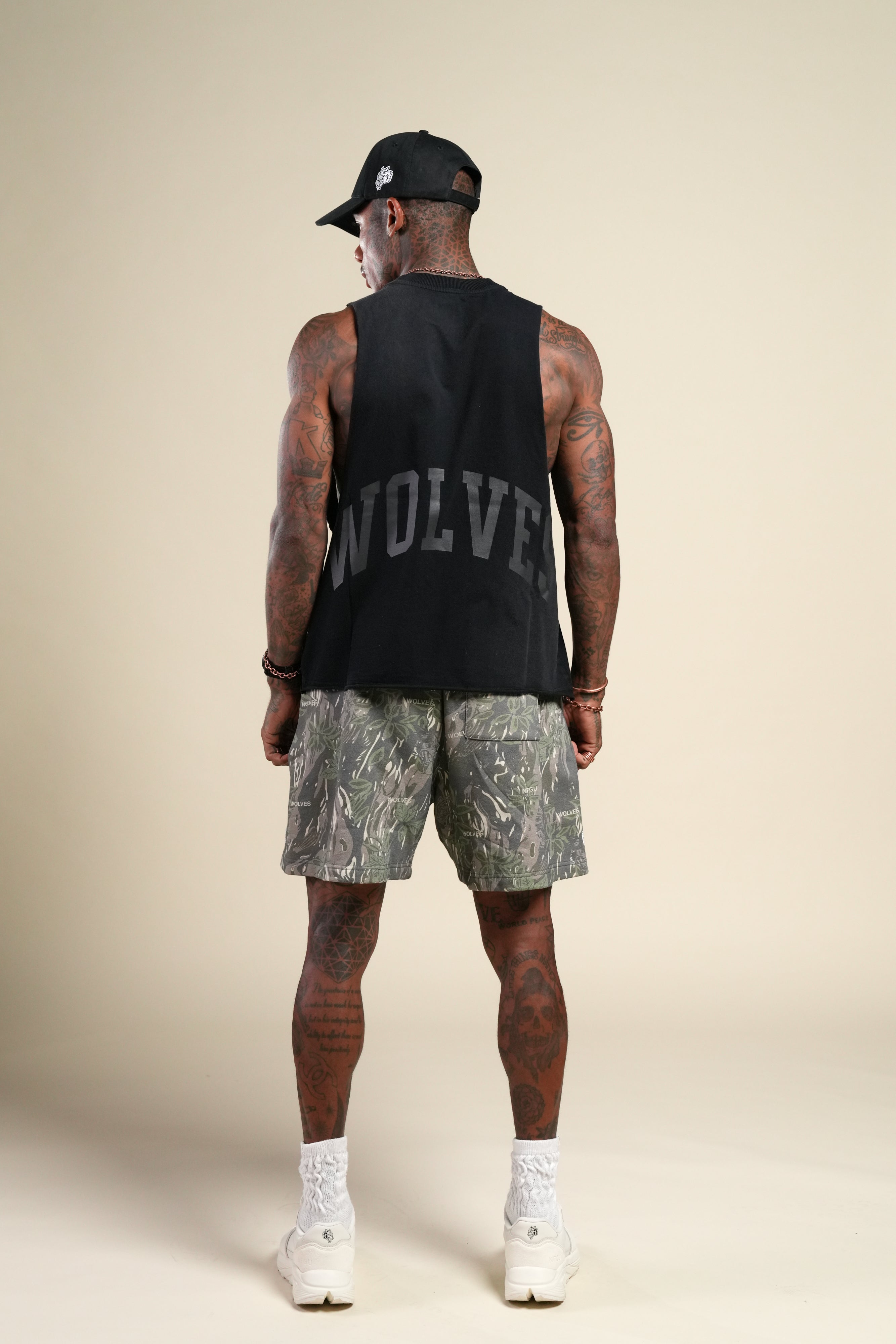 Loyalty Forever Grunge Raw Cropped "Tommy" Muscle Tee in Black Sun Fade/Black