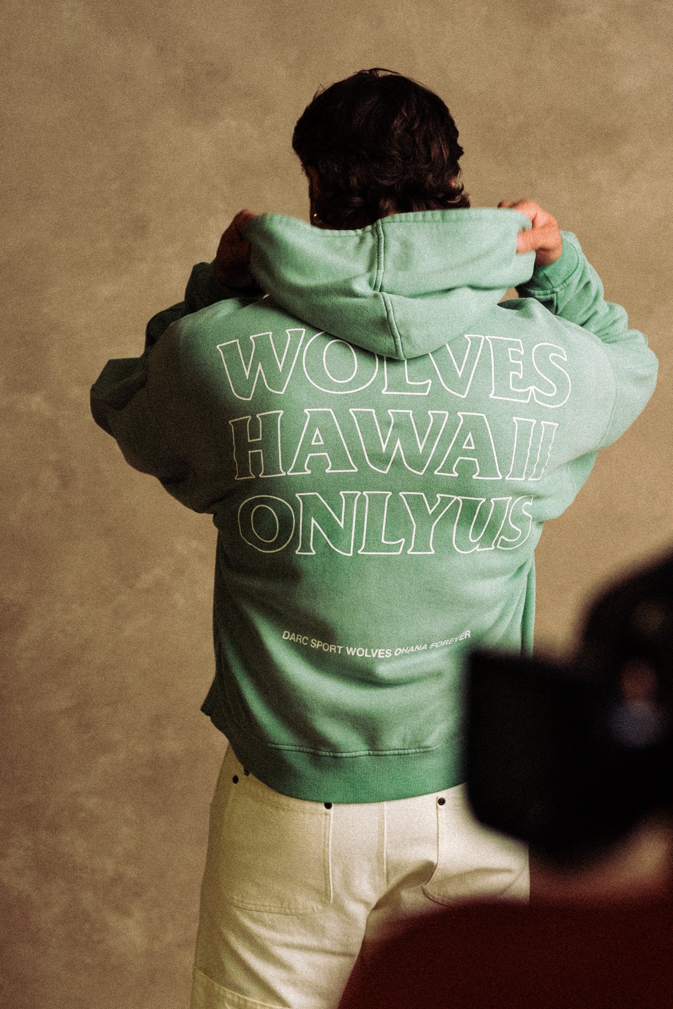 Only Us Hawaii Darco Double Zip Hoodie in Lush Green Sun Fade