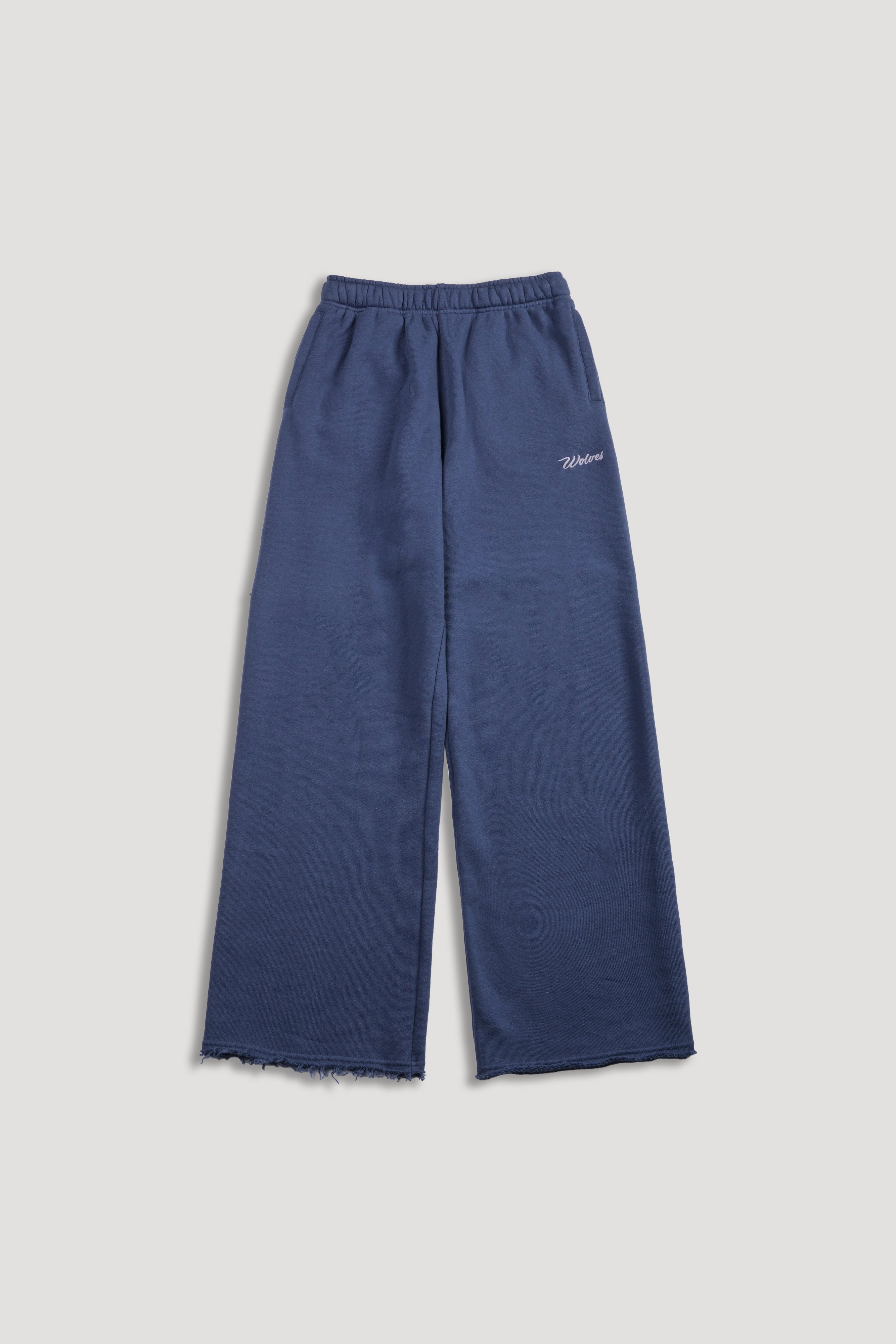 Cursive Wolves Premium Big Cozy Sweats in Washed Denim