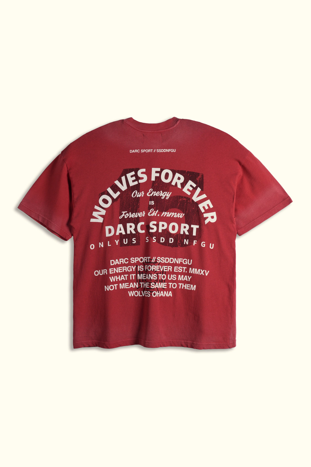 Ohana Energy "Premium" Oversized Tee in Roman Red Drift Wash