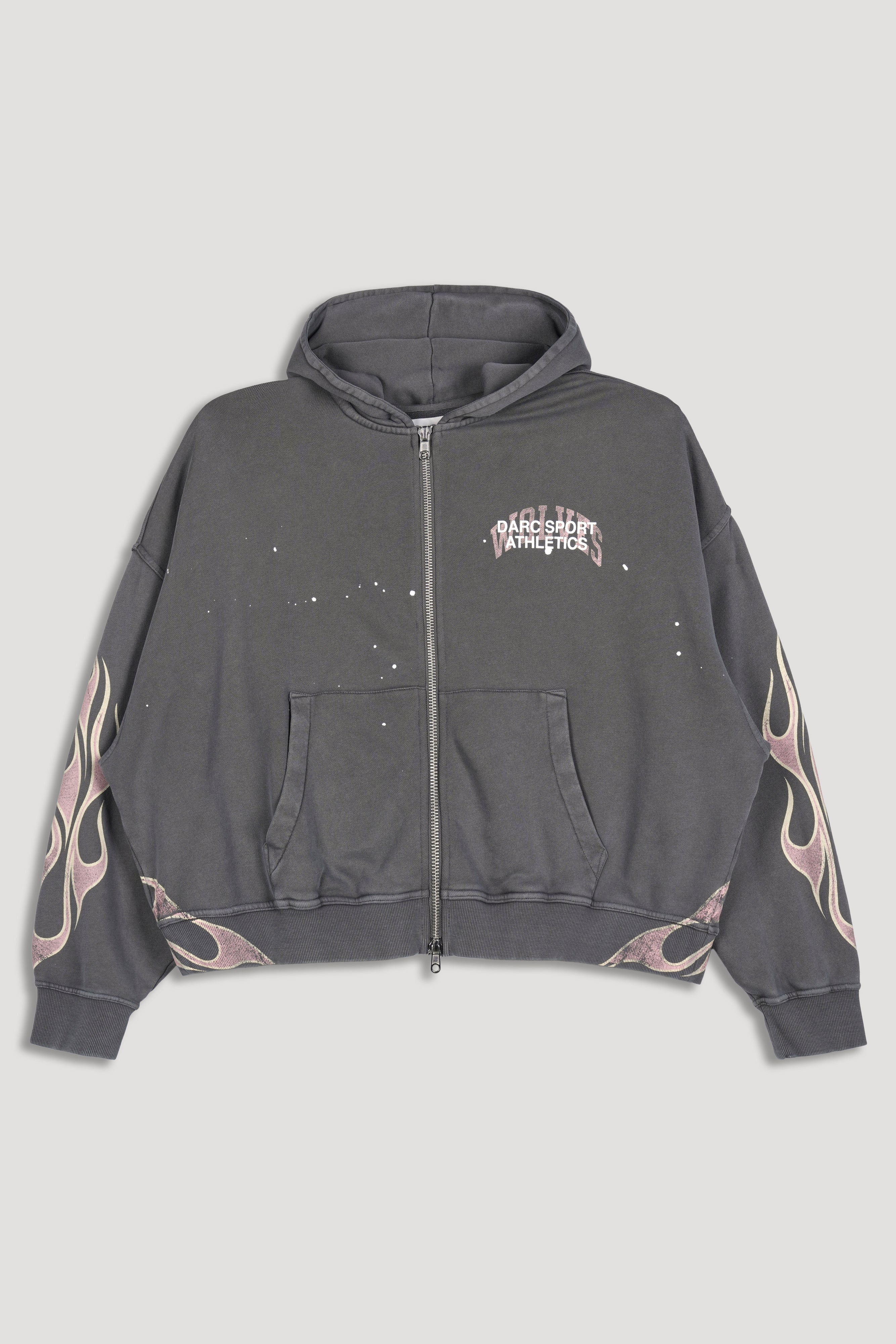 Hot Rod Vex Double Zip Hoodie in Slate Gray
