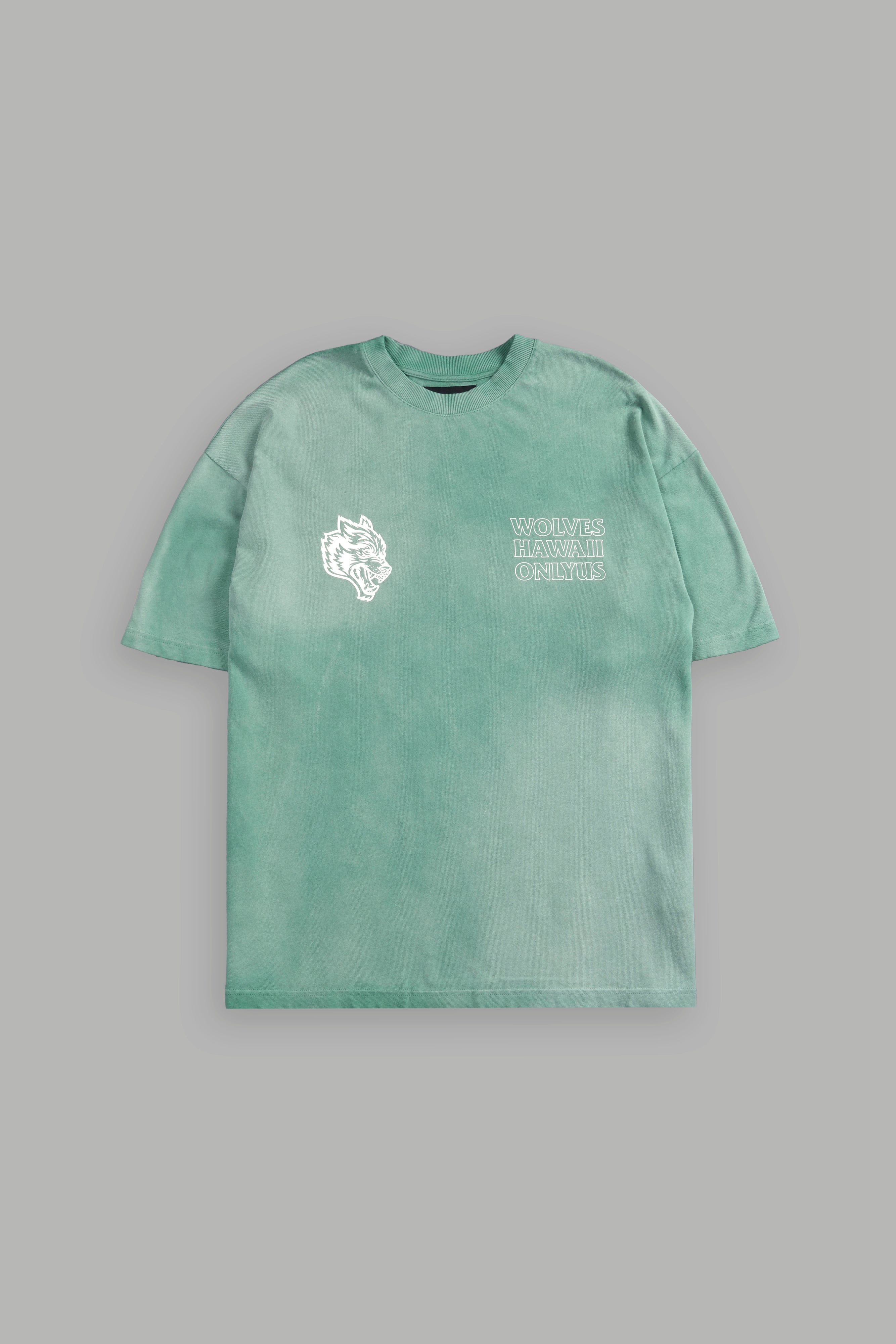 Only Us Hawaii "Premium" Oversized Tee in Lush Green Sun Fade