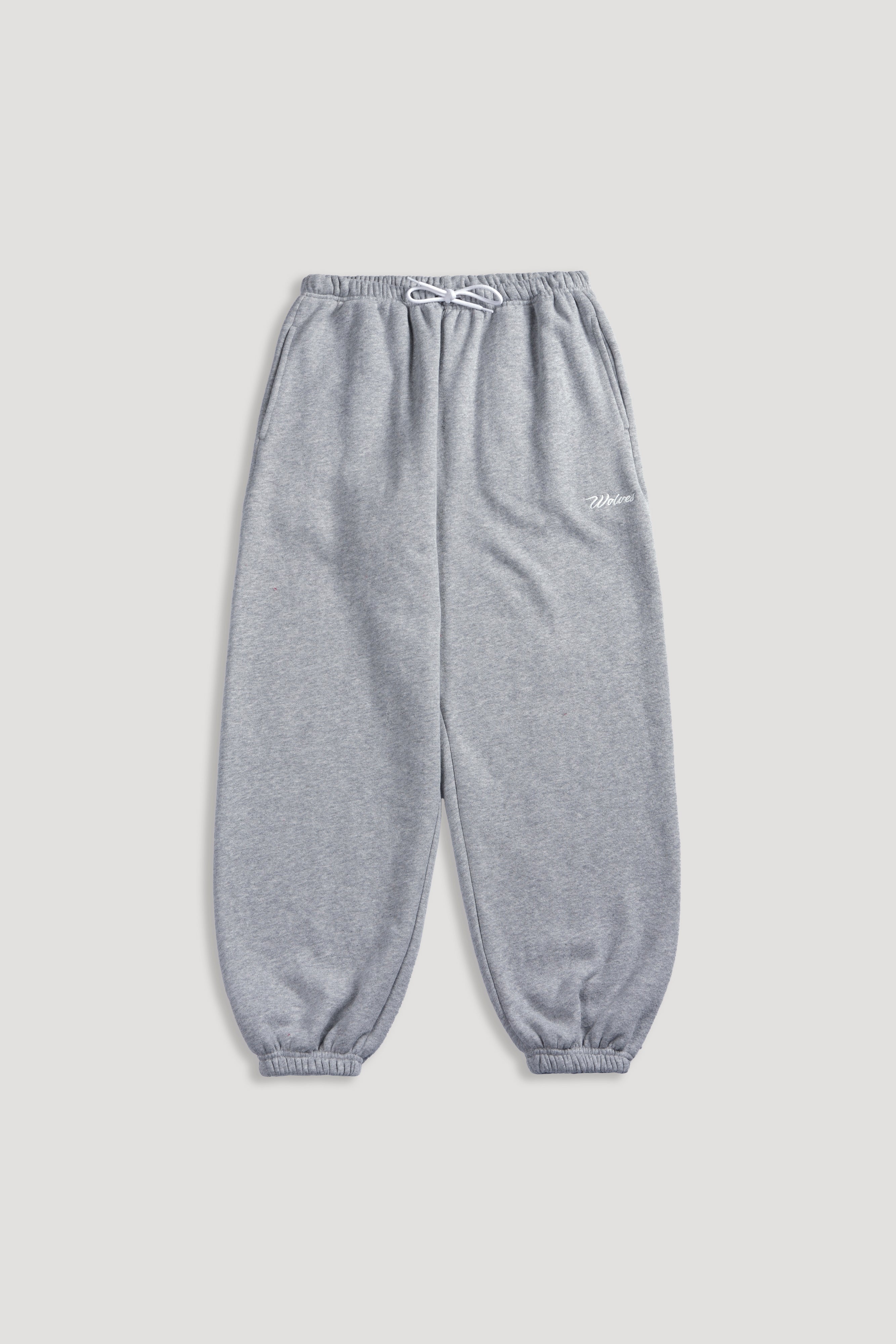 Cursive Wolves Premium Lounger Sweat Pants in Heather Gray