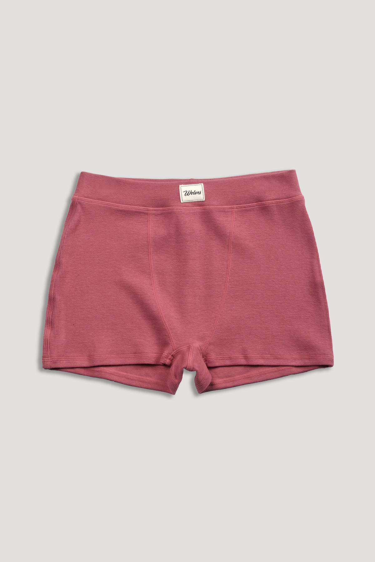 Cursive Wolves Jasmine Rib Boxers in Baked Clay