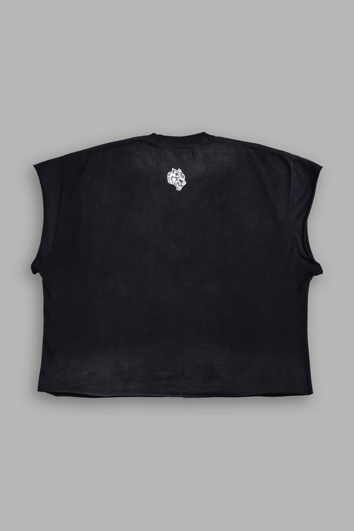 Since Day One "Grunge" Cut Off Tee in Black Drift Wash