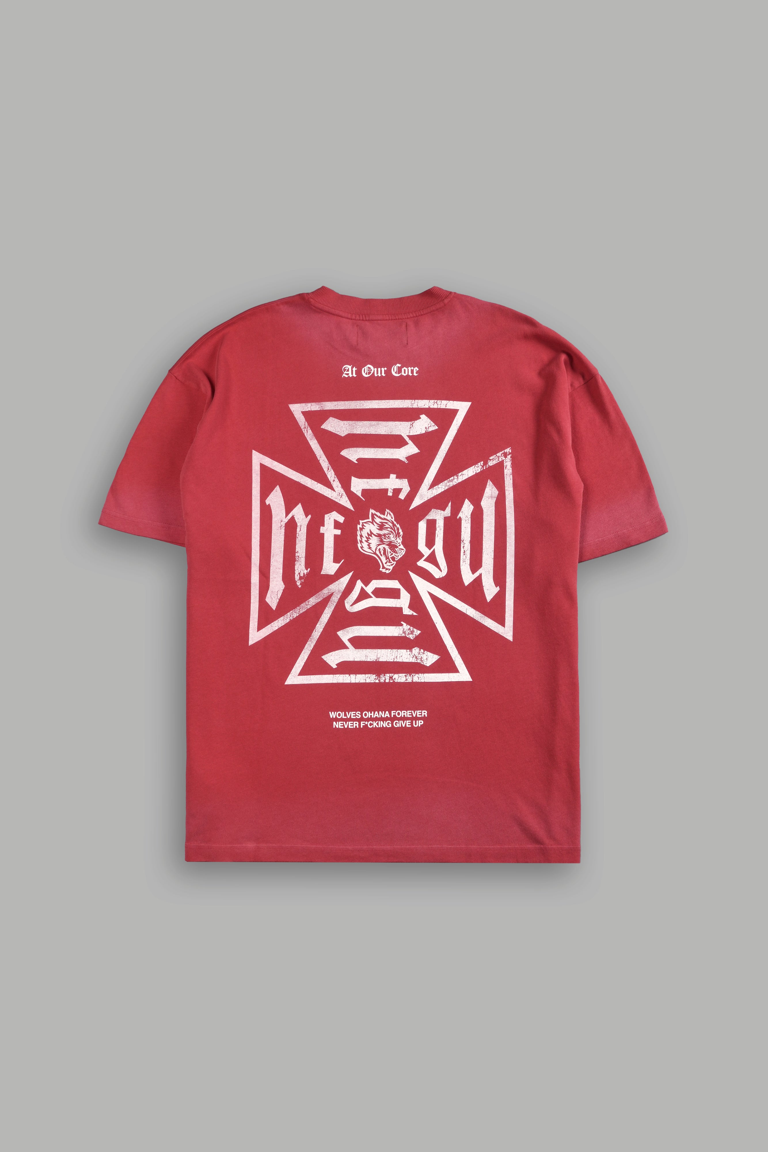 Loyal to the Core "Premium" Oversized Tee in Roman Red Drift Wash