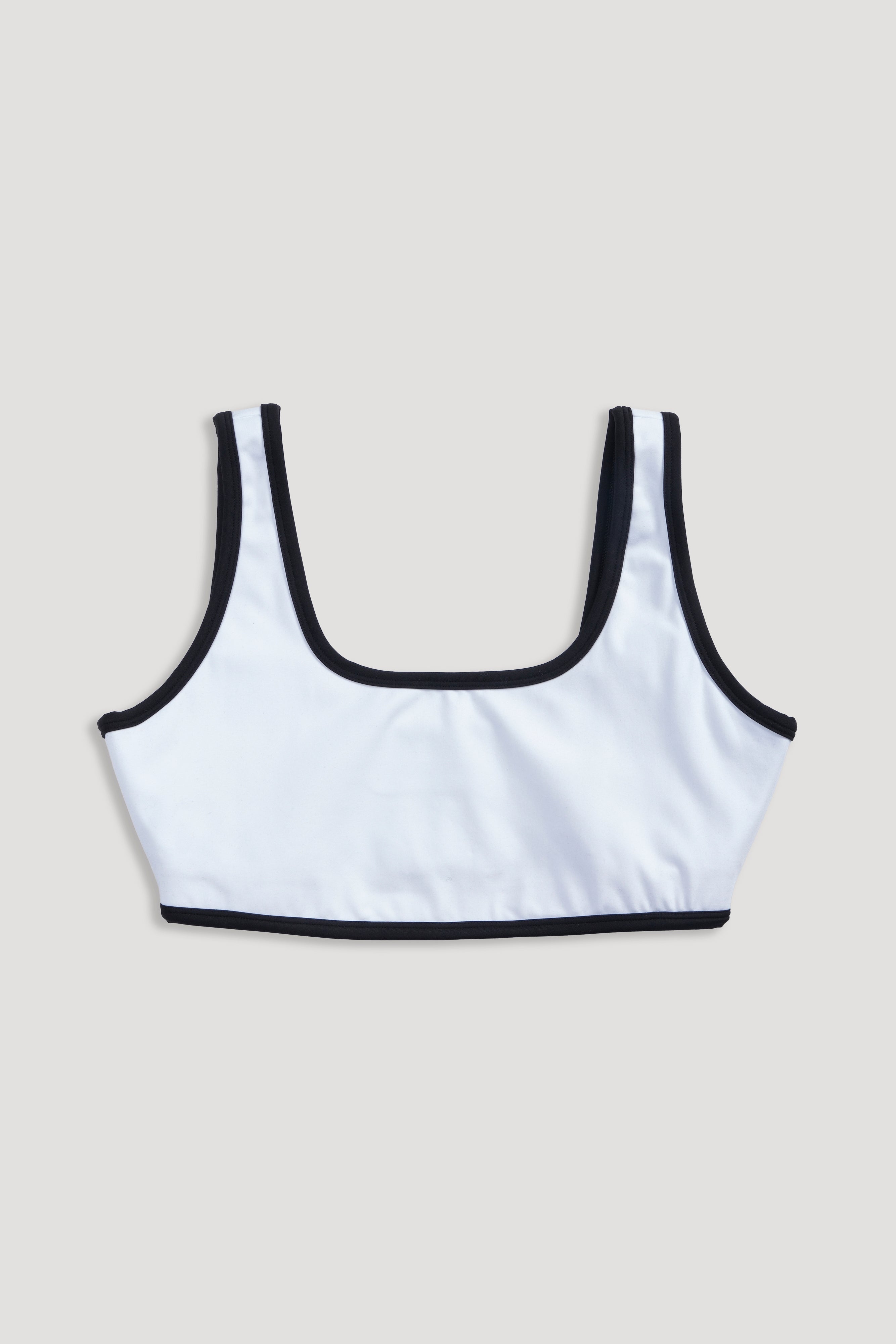 Wolf Contrast "Kate" Energy Bra in White/Black