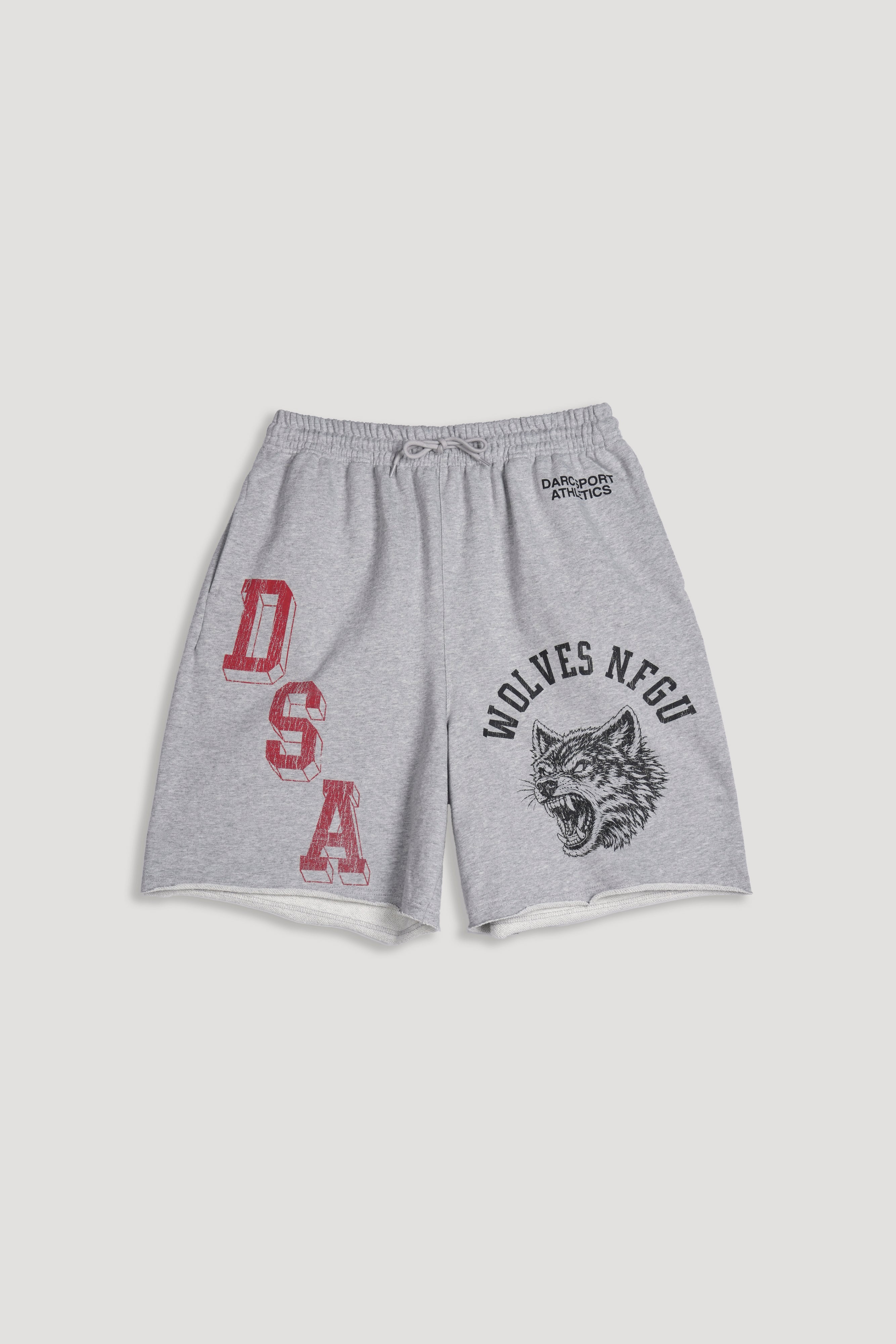 Wolves Athletics Grunge Brock Sweat Short in Light Athletic Gray