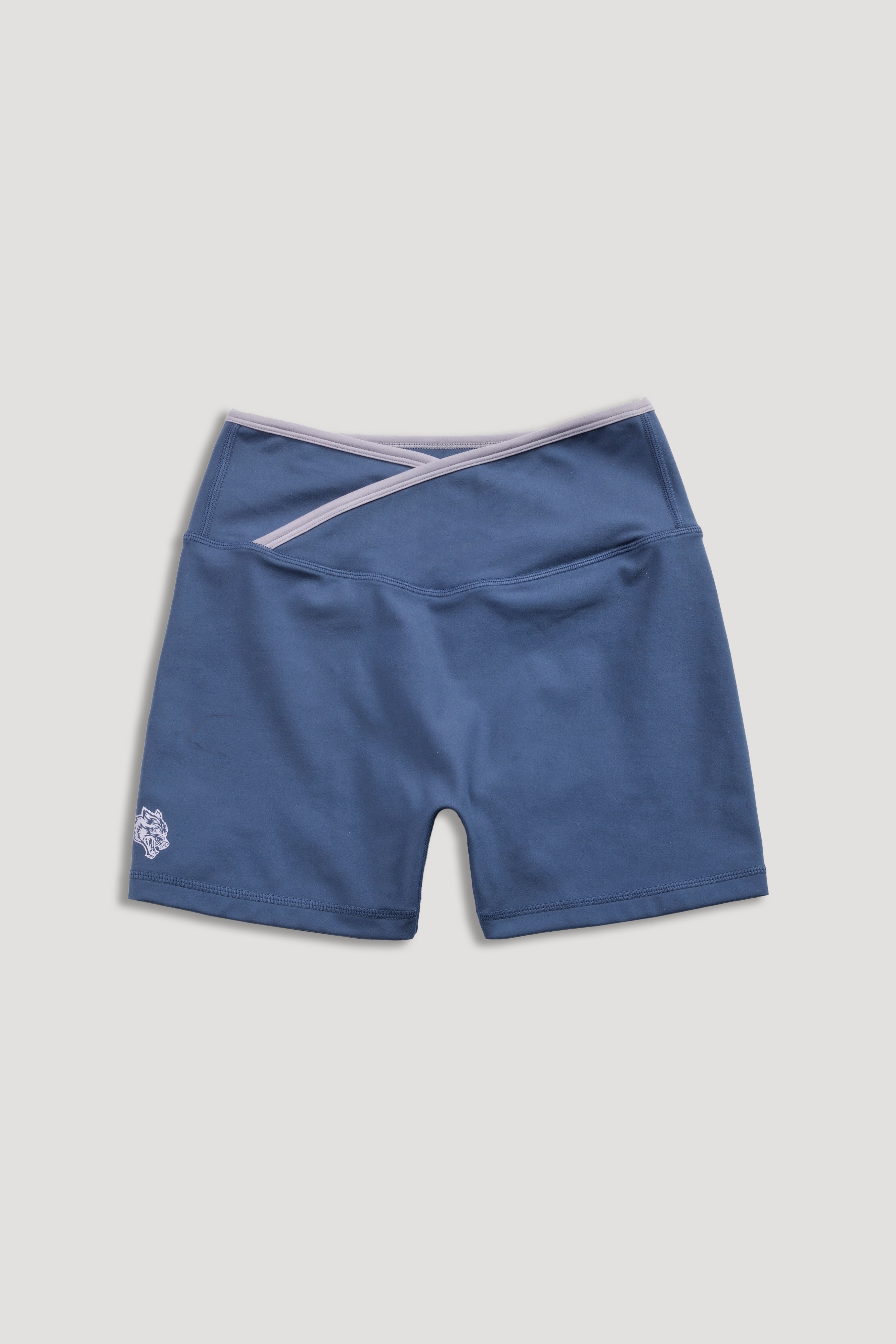 Wolf Contrast "Pearl" Energy Shorts in Washed Denim/Sport Gray