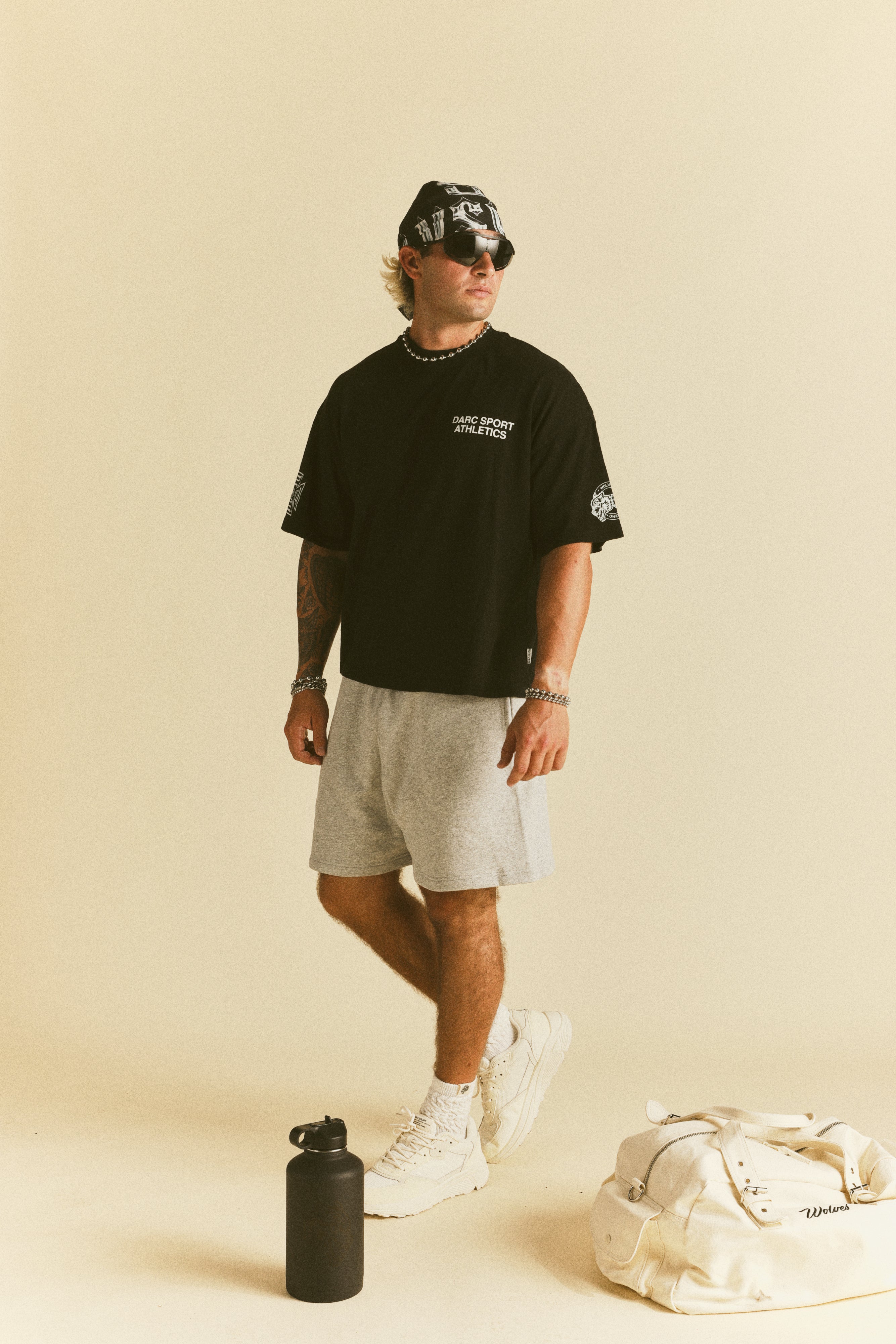 Forever Mark Premium Box Cut Tee in Black Sun Fade