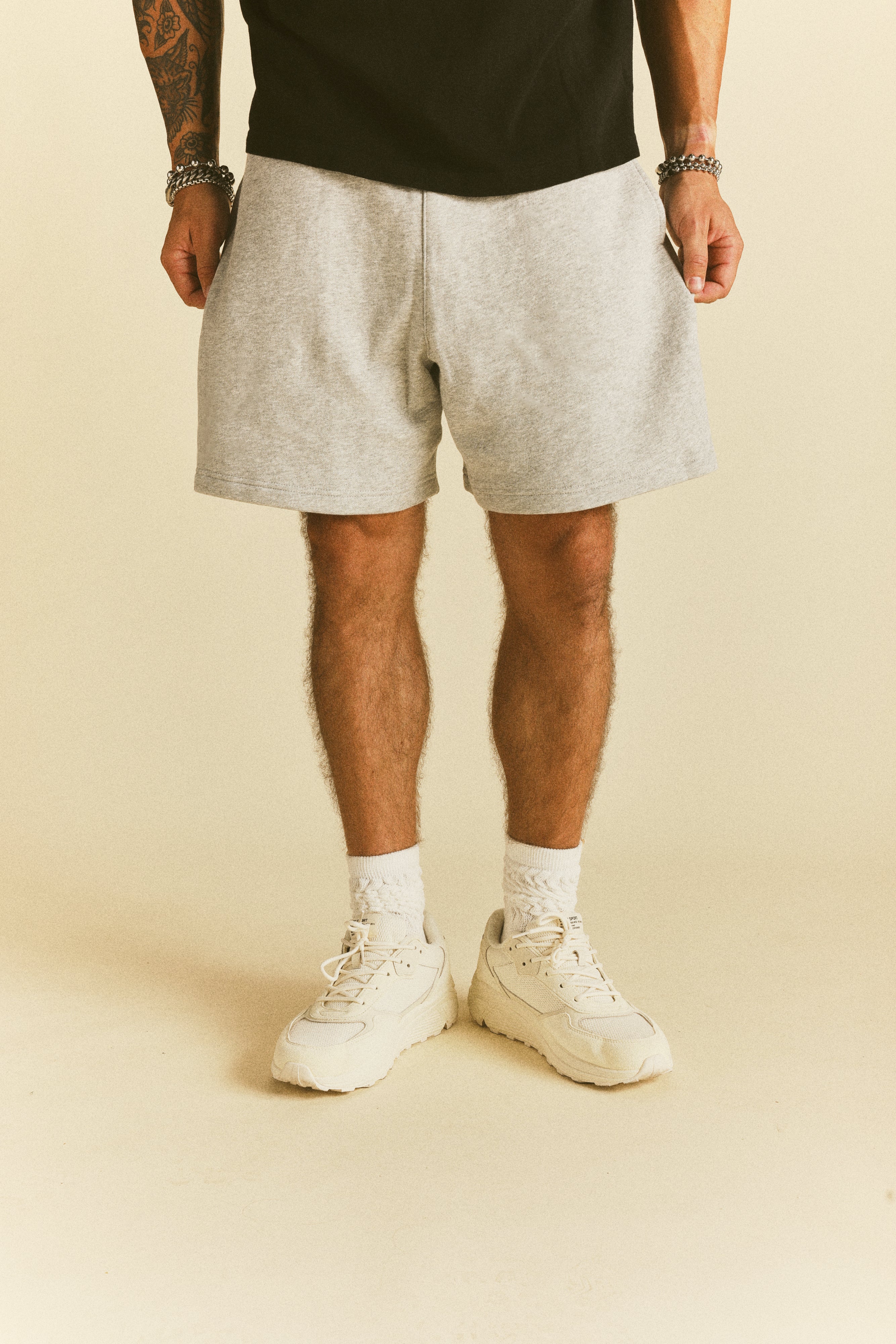 Just Wolves Oversized Post Lounge Sweat Shorts in Light Athletic Gray