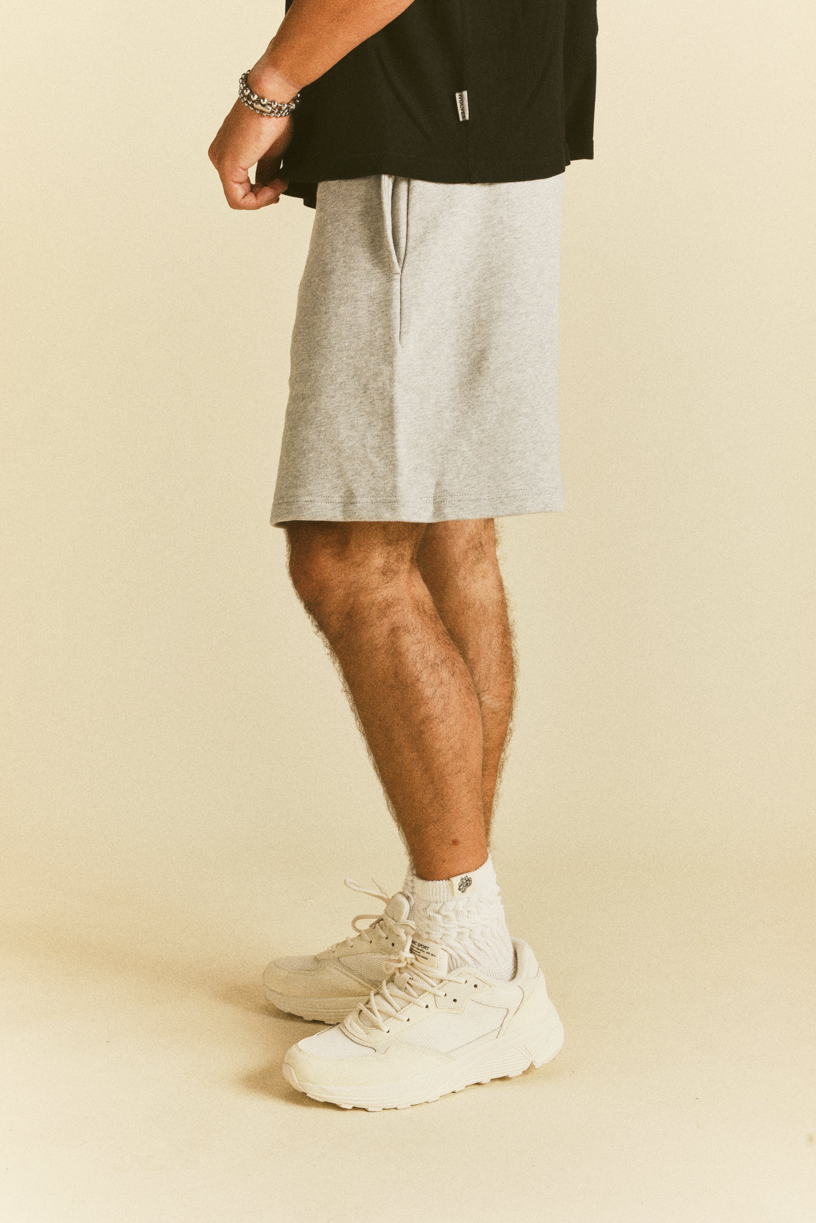 Just Wolves Oversized Post Lounge Sweat Shorts in Light Athletic Gray