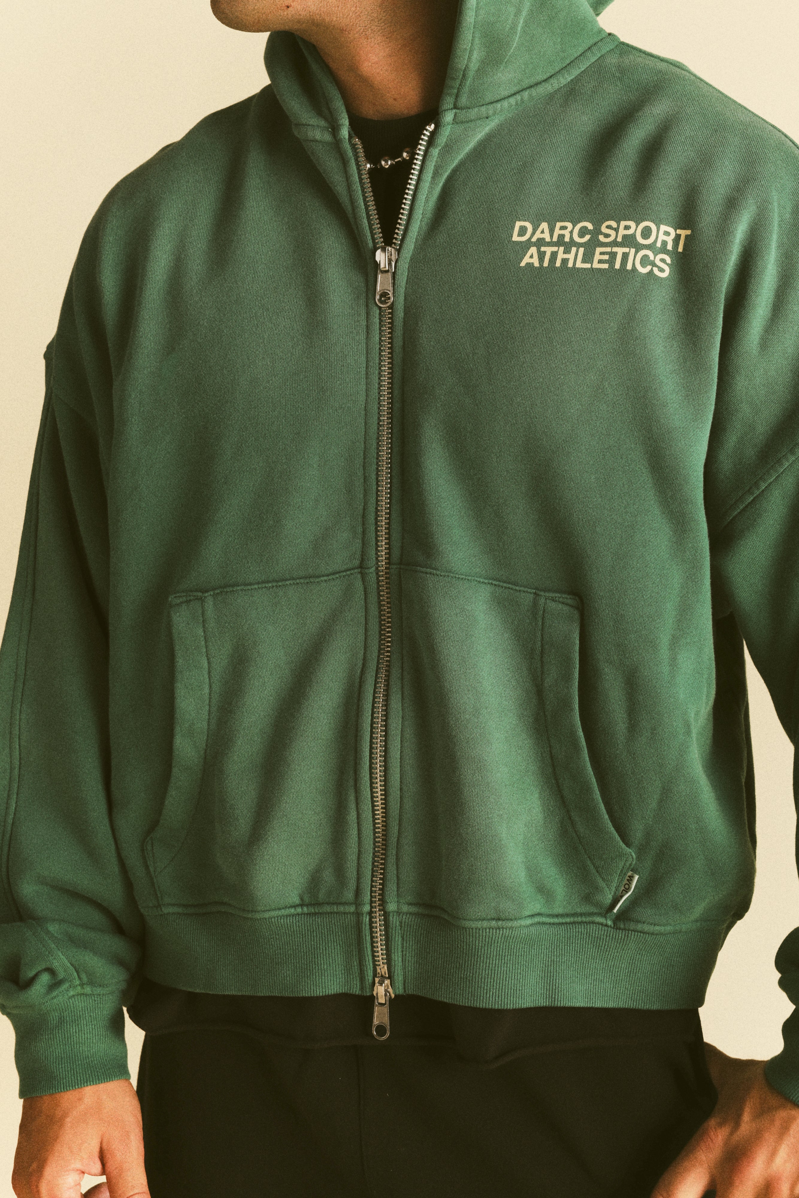 "Darco" Double Zip Hoodie in Sierra Pine Sun Fade