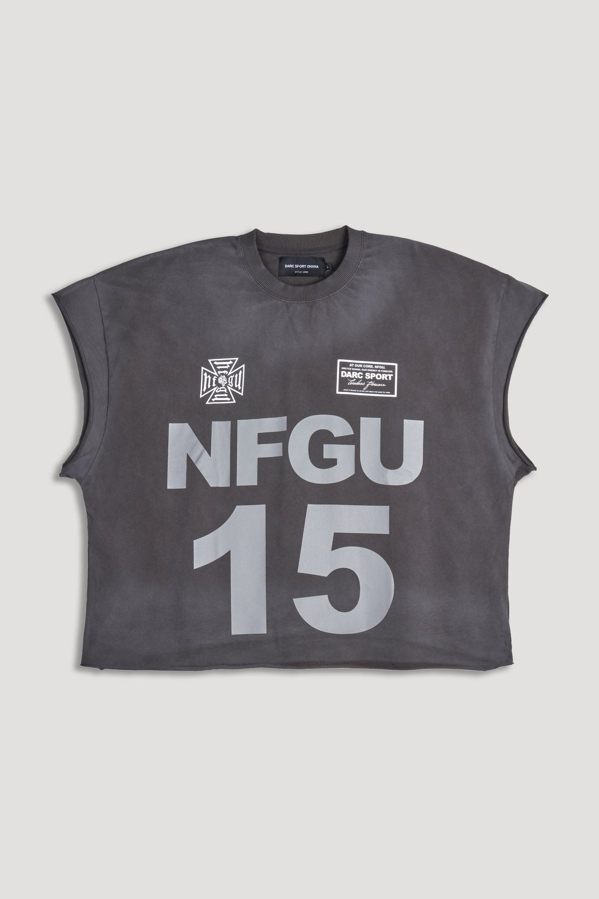 Since Day One "Grunge" Cut Off Tee in Wolf Gray Drift Wash