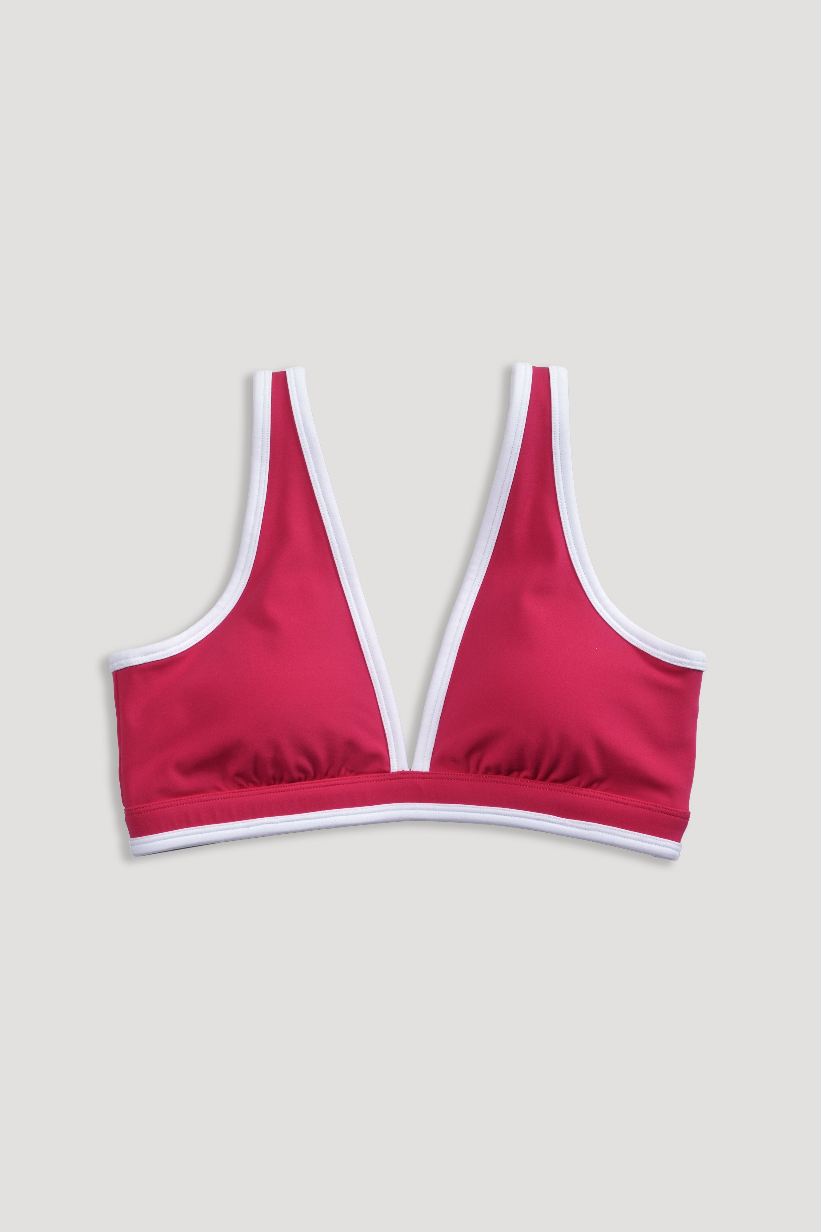 Wolf Contrast "V" Energy Bra in Cherry/White
