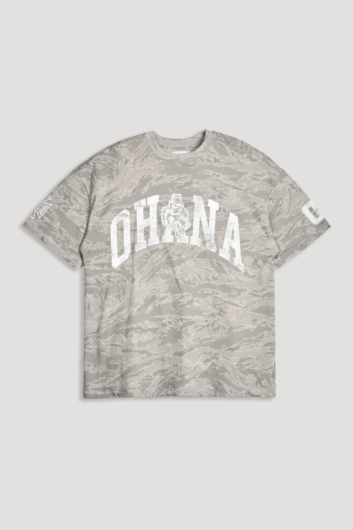 Ohana Frvr Premium Oversized Tee In Lush Digital Camo