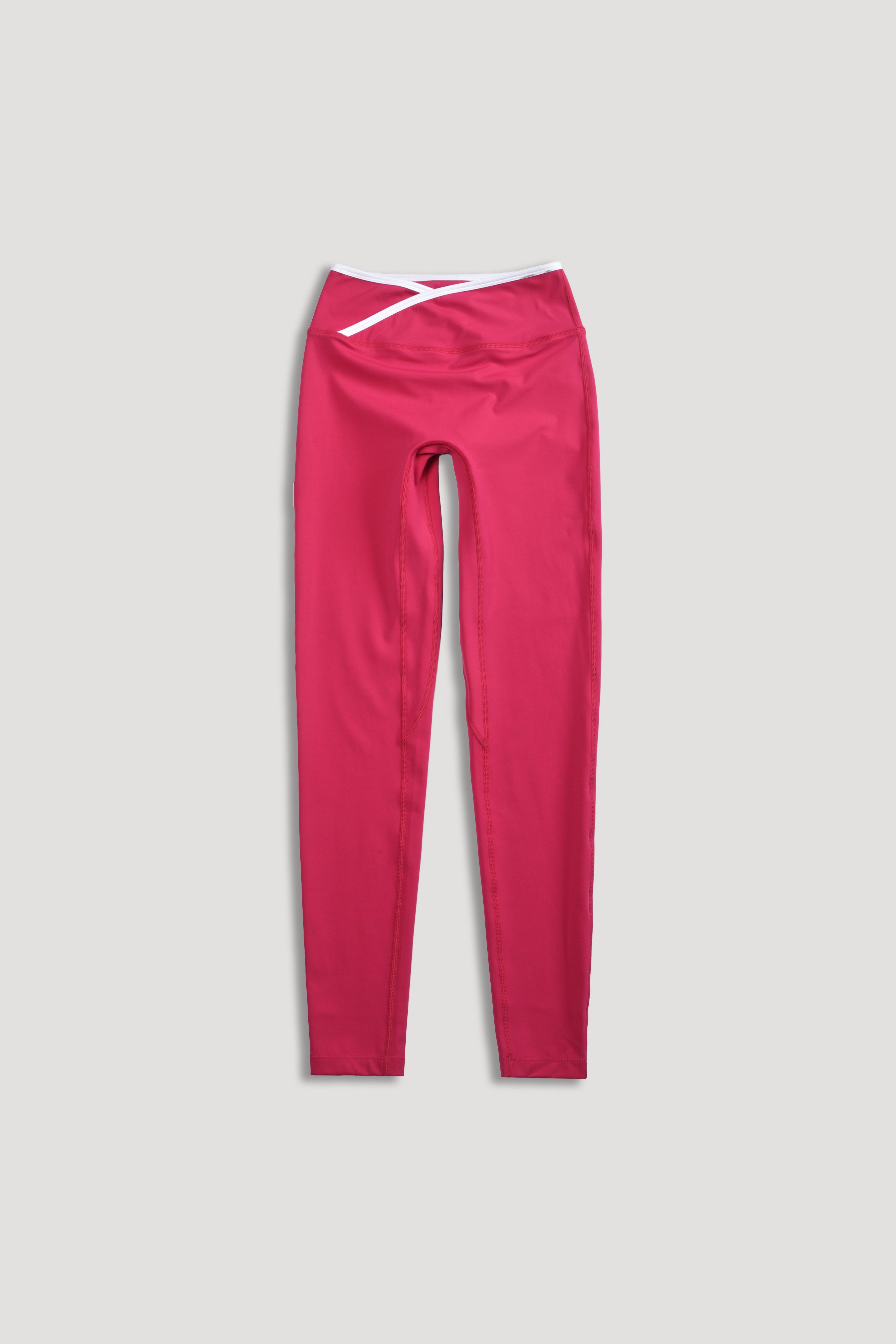 Wolf Contrast "Pearl" Energy Leggings in Cherry/White