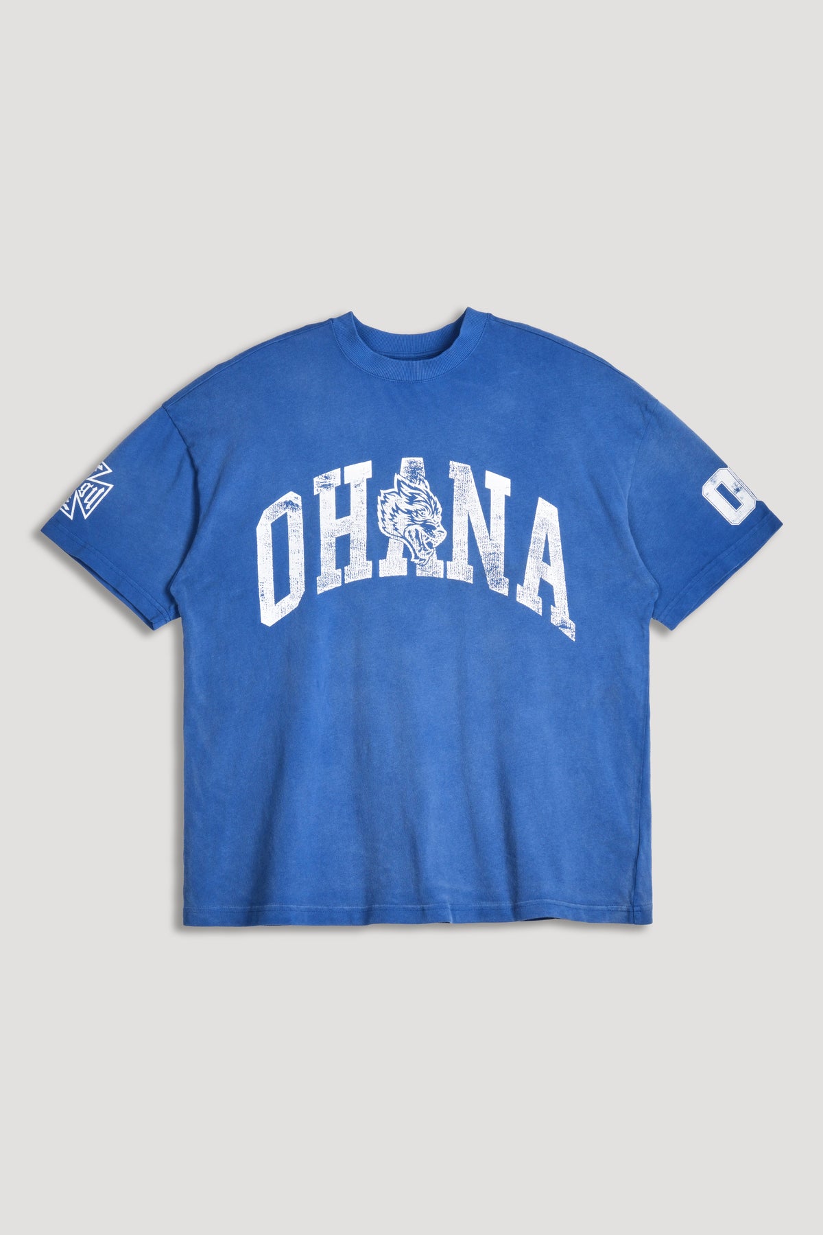 Ohana Frvr Premium Oversized Tee In Darc Cobalt Super Sun Fade