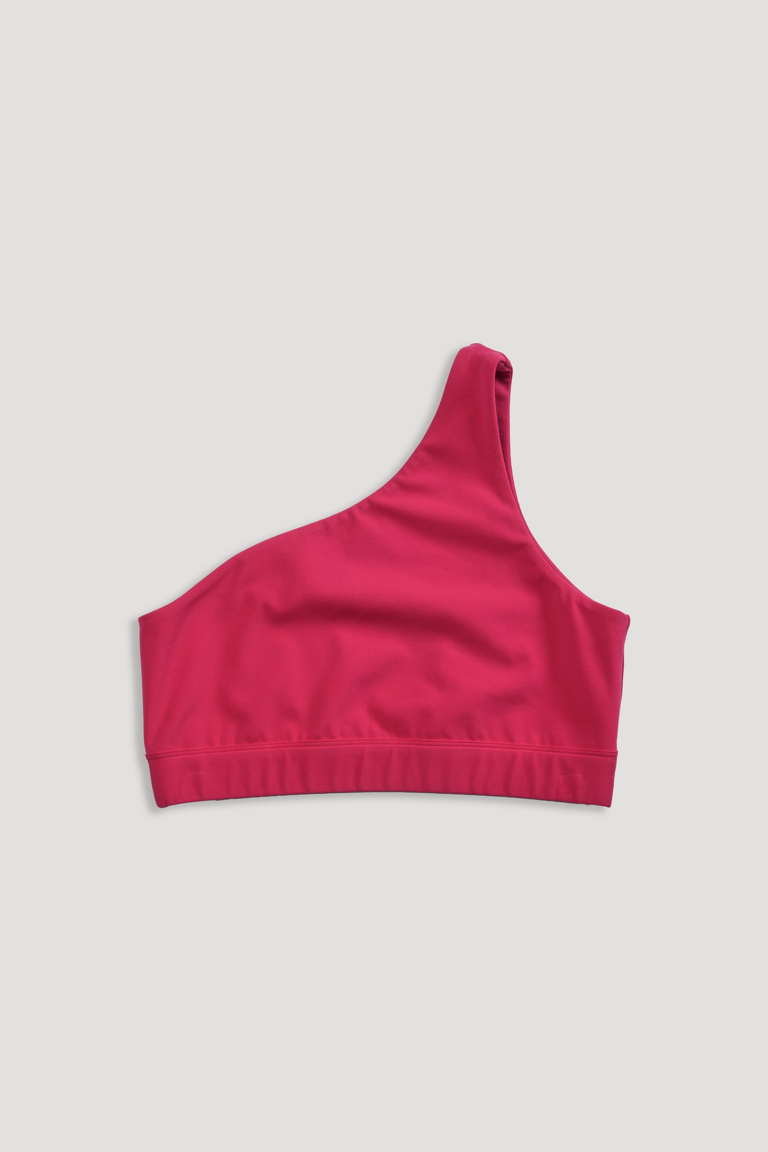 Wolf One Shoulder Bra in Cherry