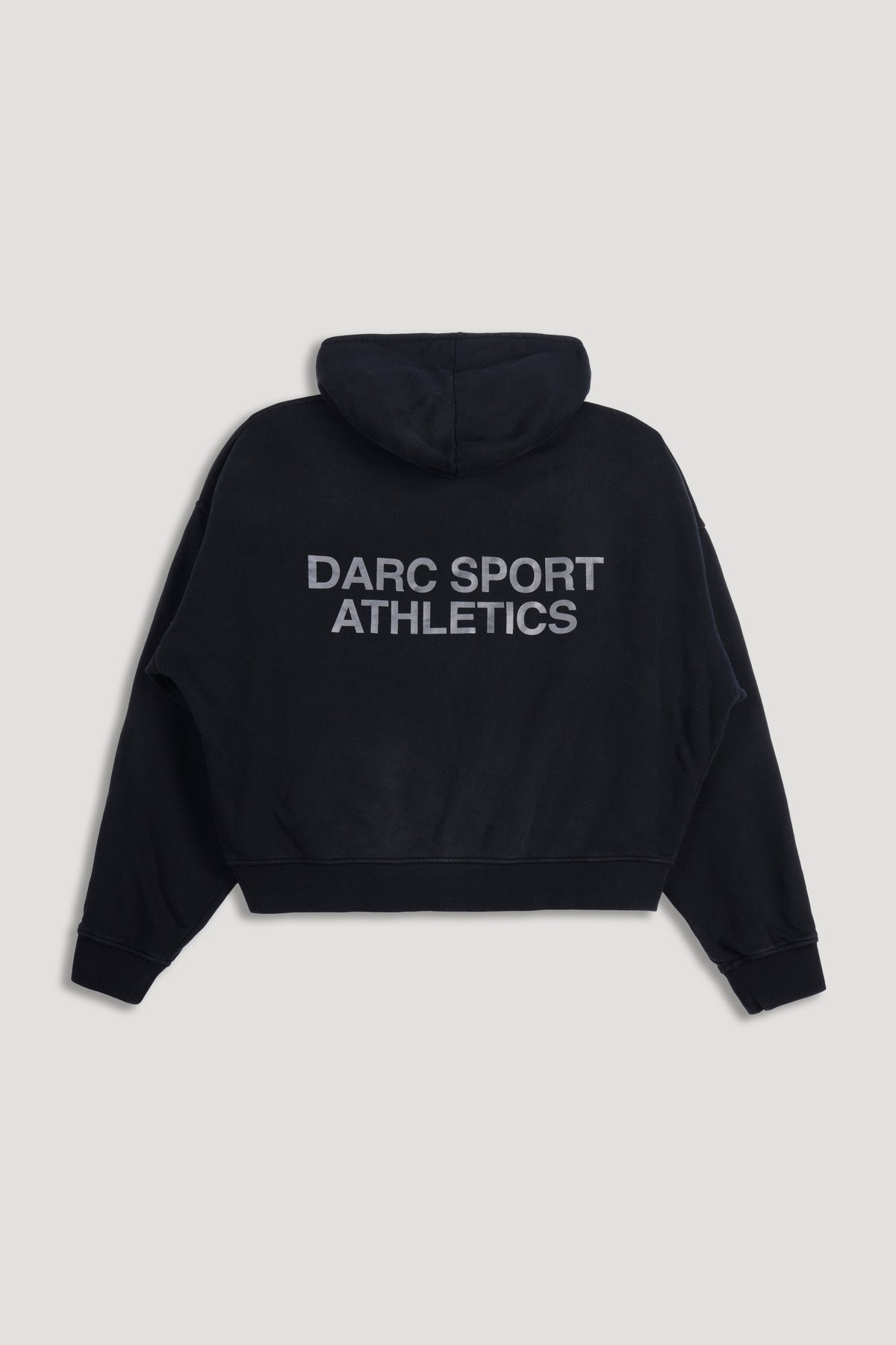 Darc Sport Athletics "Darco" Double Zip Hoodie in Black Sun Fade/Black