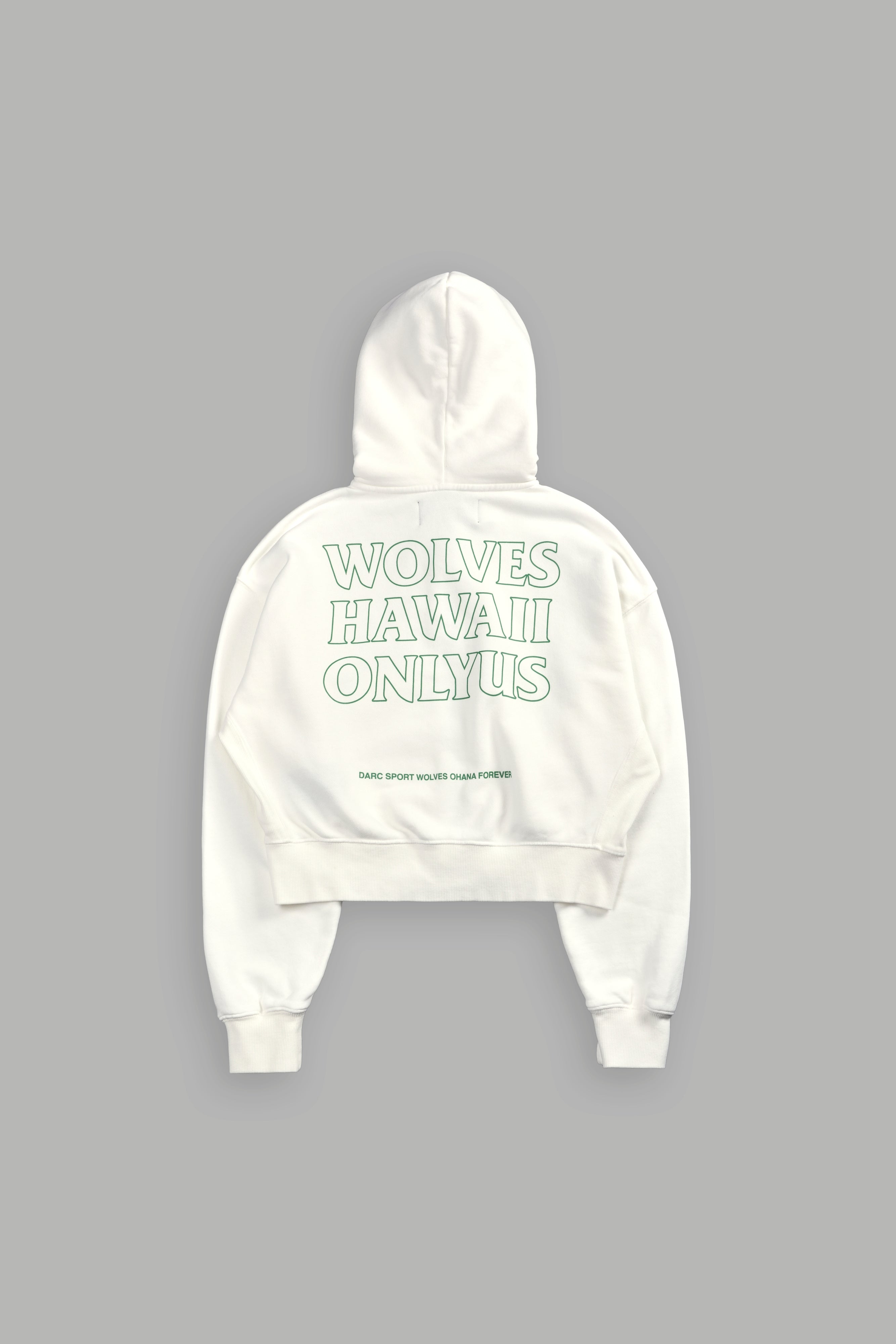 Only Us Hawaii "Sage" (Cropped) Zip Hoodie in Cream