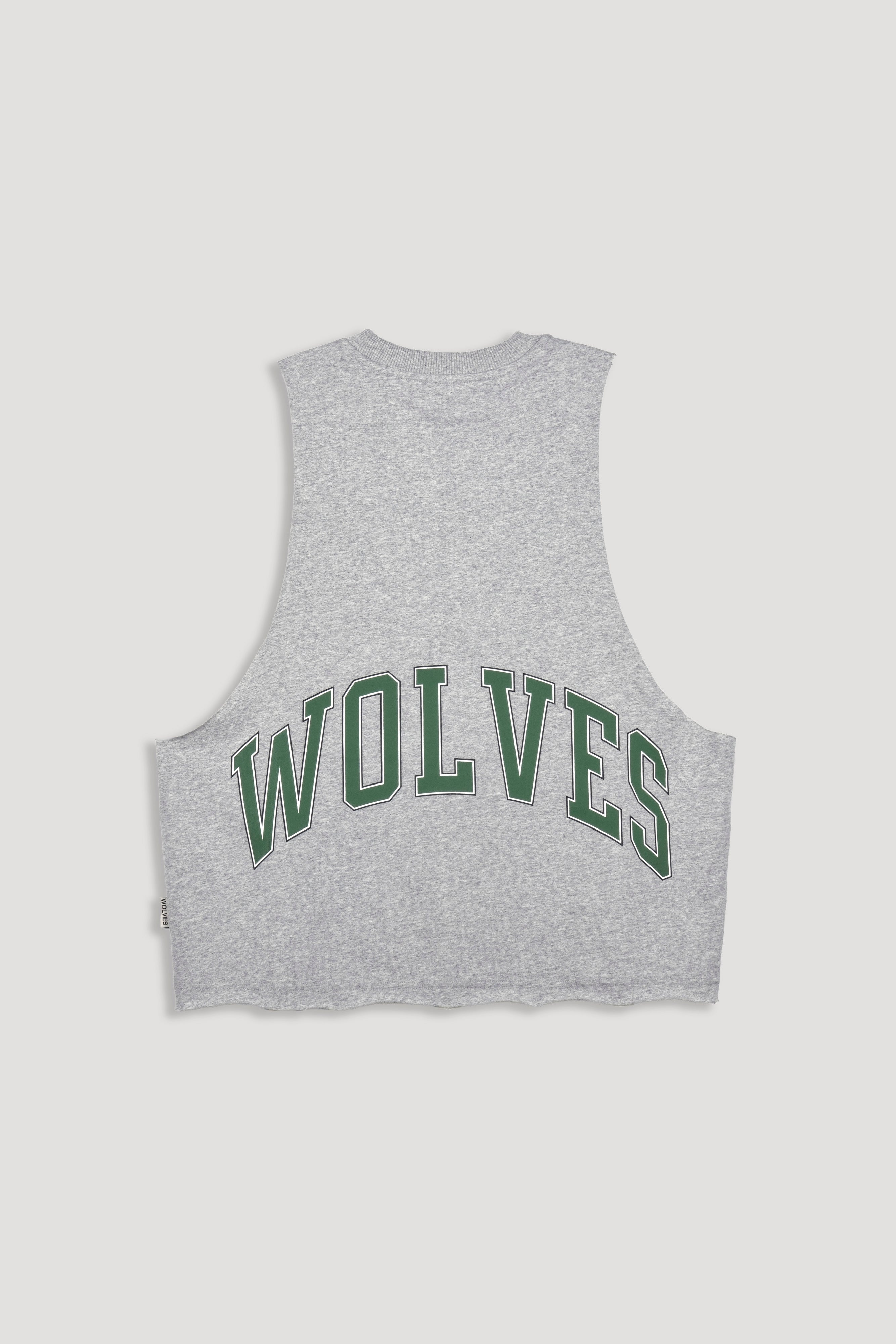 Loyalty Forever Grunge Raw Cropped "Tommy" Muscle Tee in Light Athletic Gray