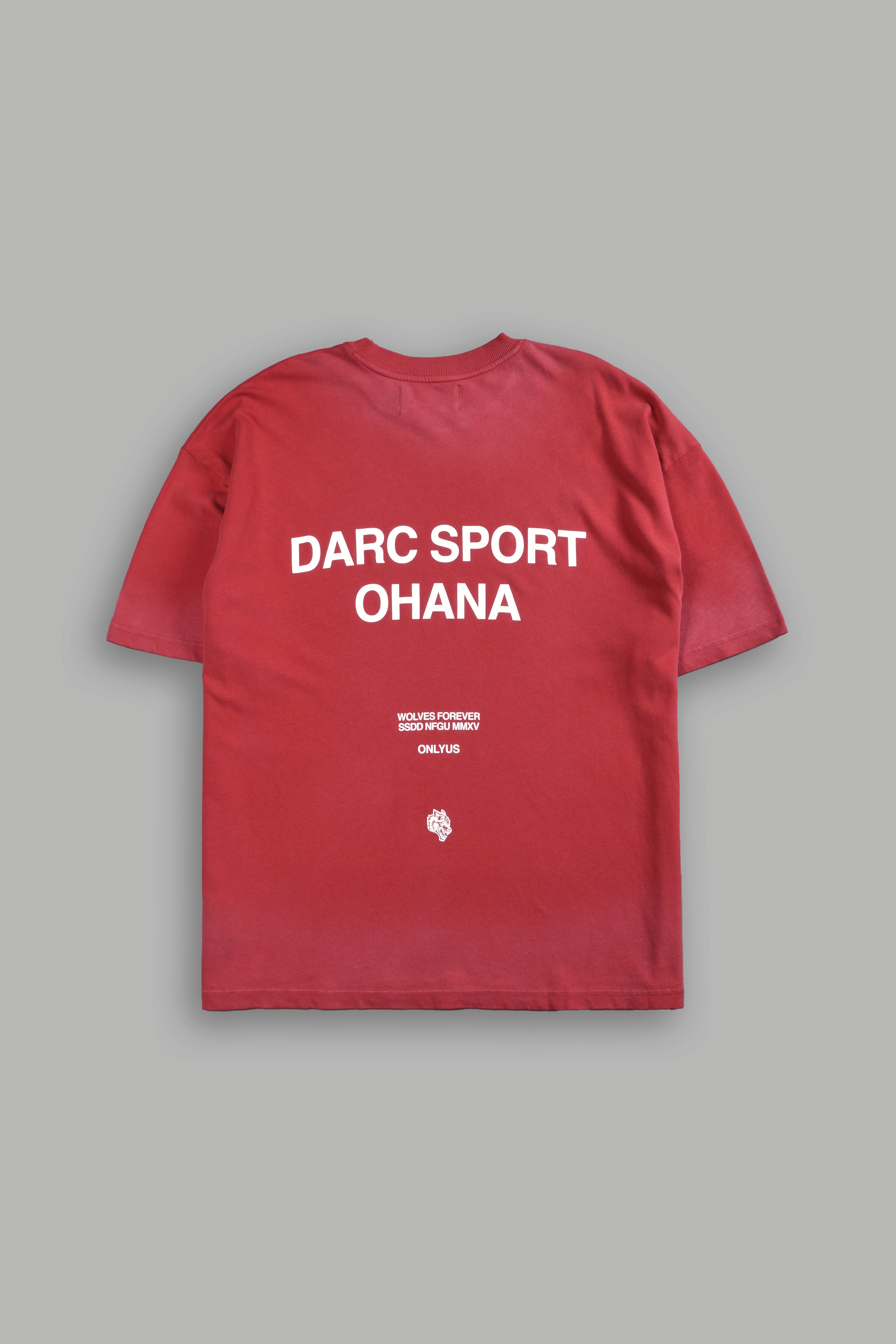 Darc Sport Ohana "Premium" Oversized Tee in Roman Red Drift Wash