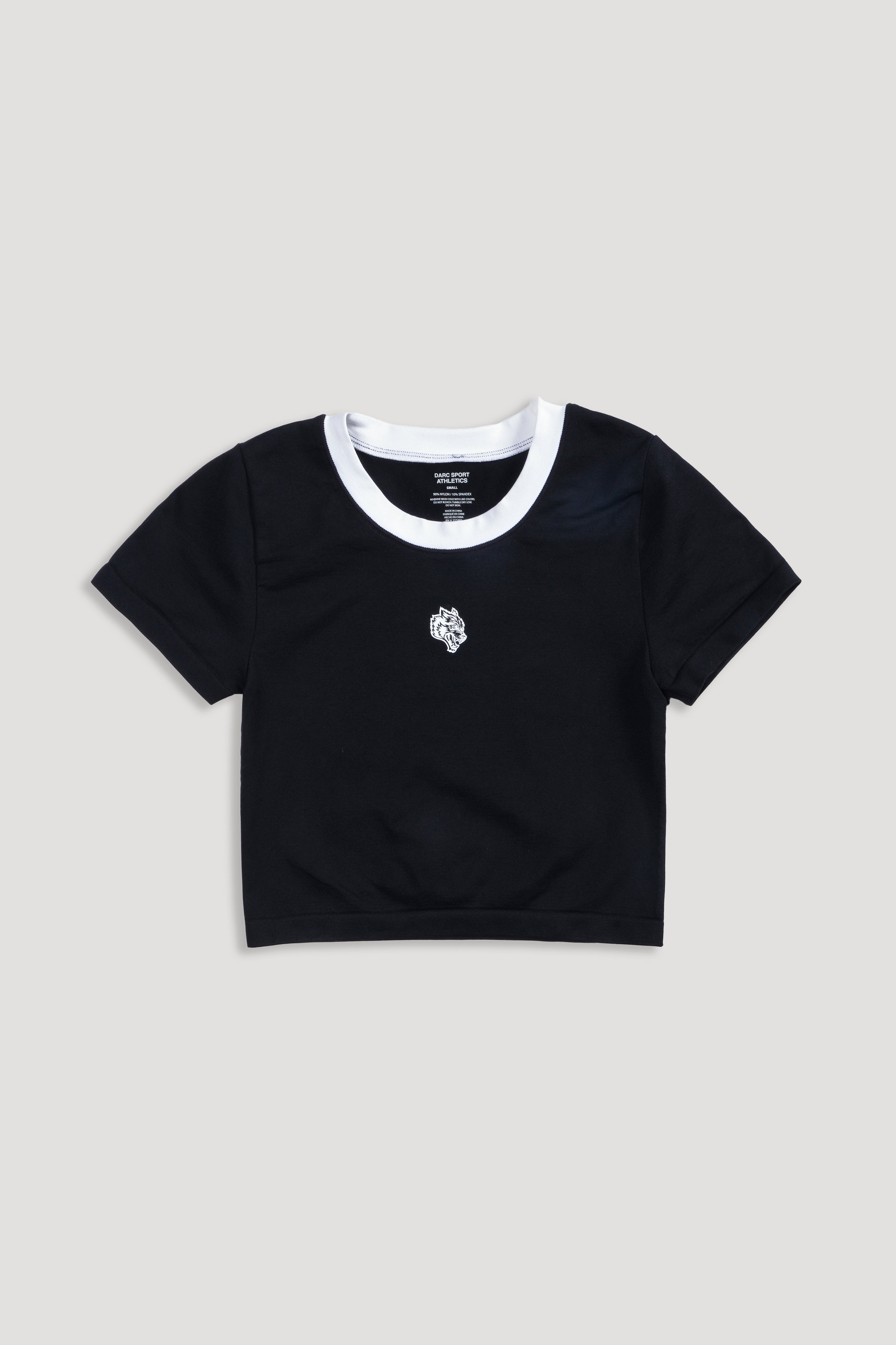 Wolf "Taylor" Soft Seamless Tee in Black/White