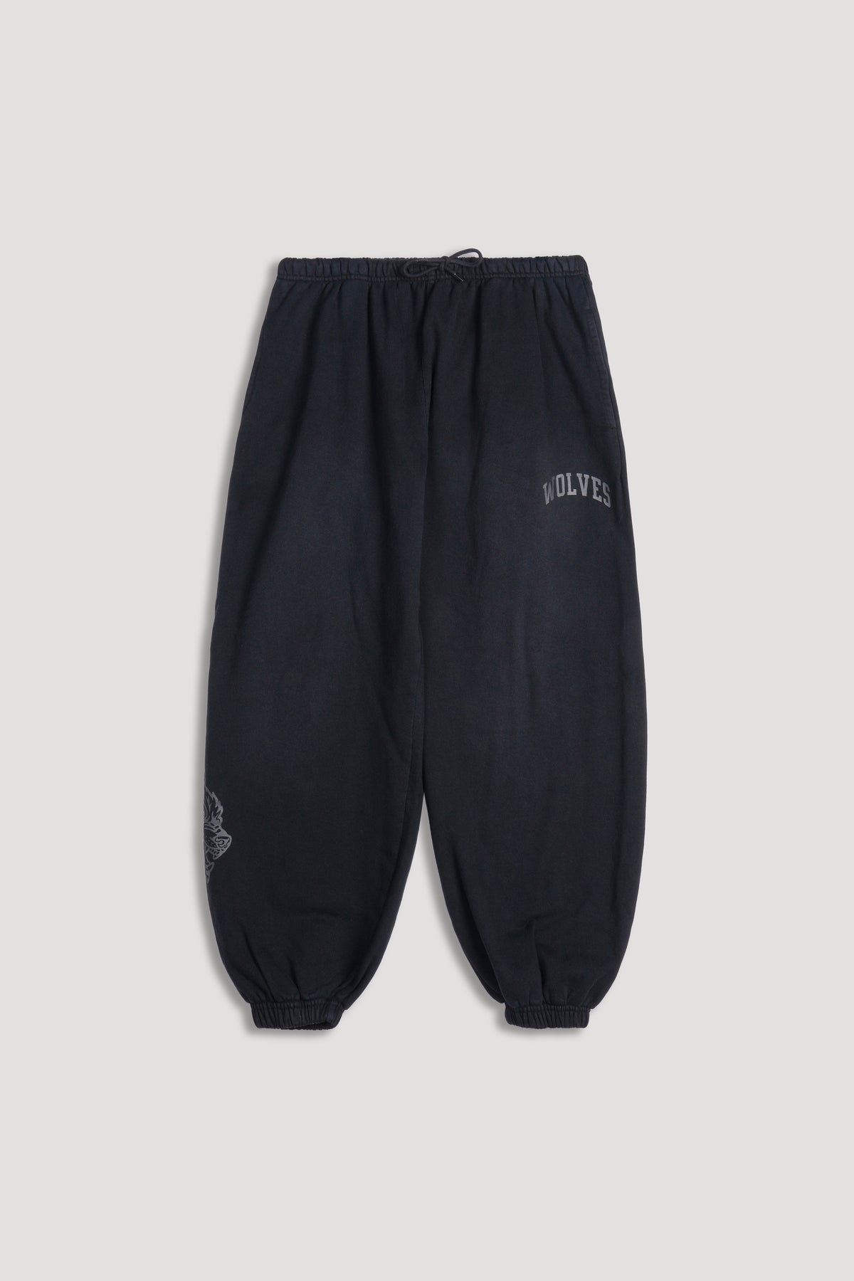 Big Wolf Loyalty  Lounger Sweat Pants in Black Sunfade/Black