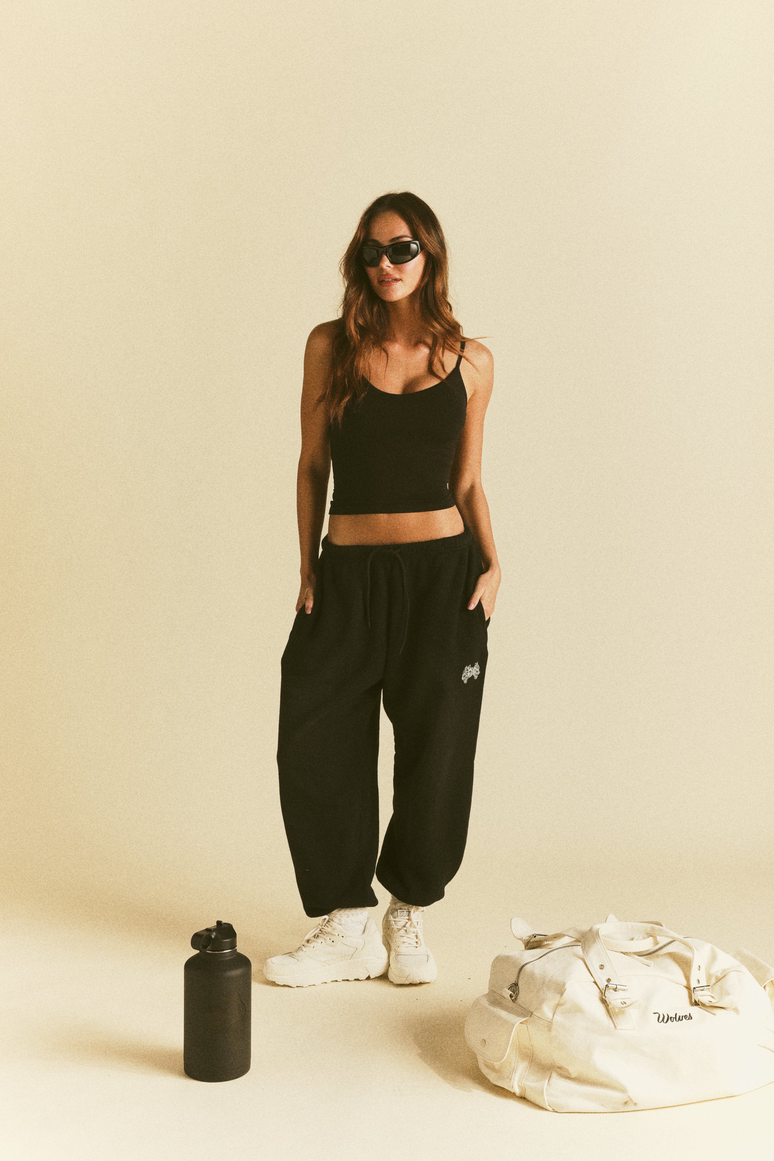 Forever Mark "Hallie" Silky Tank Top in Black