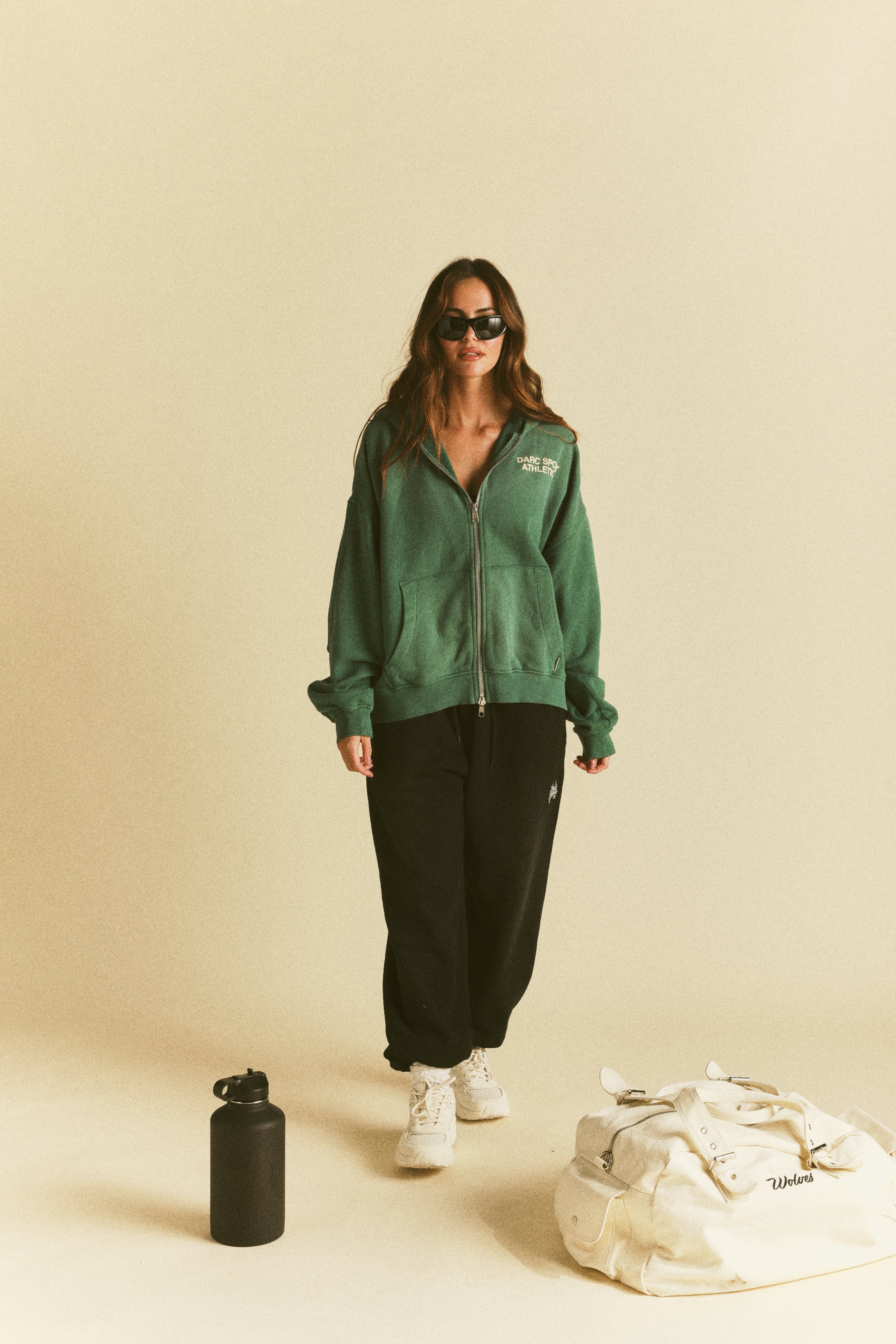 "Darco" Double Zip Hoodie in Sierra Pine Sun Fade