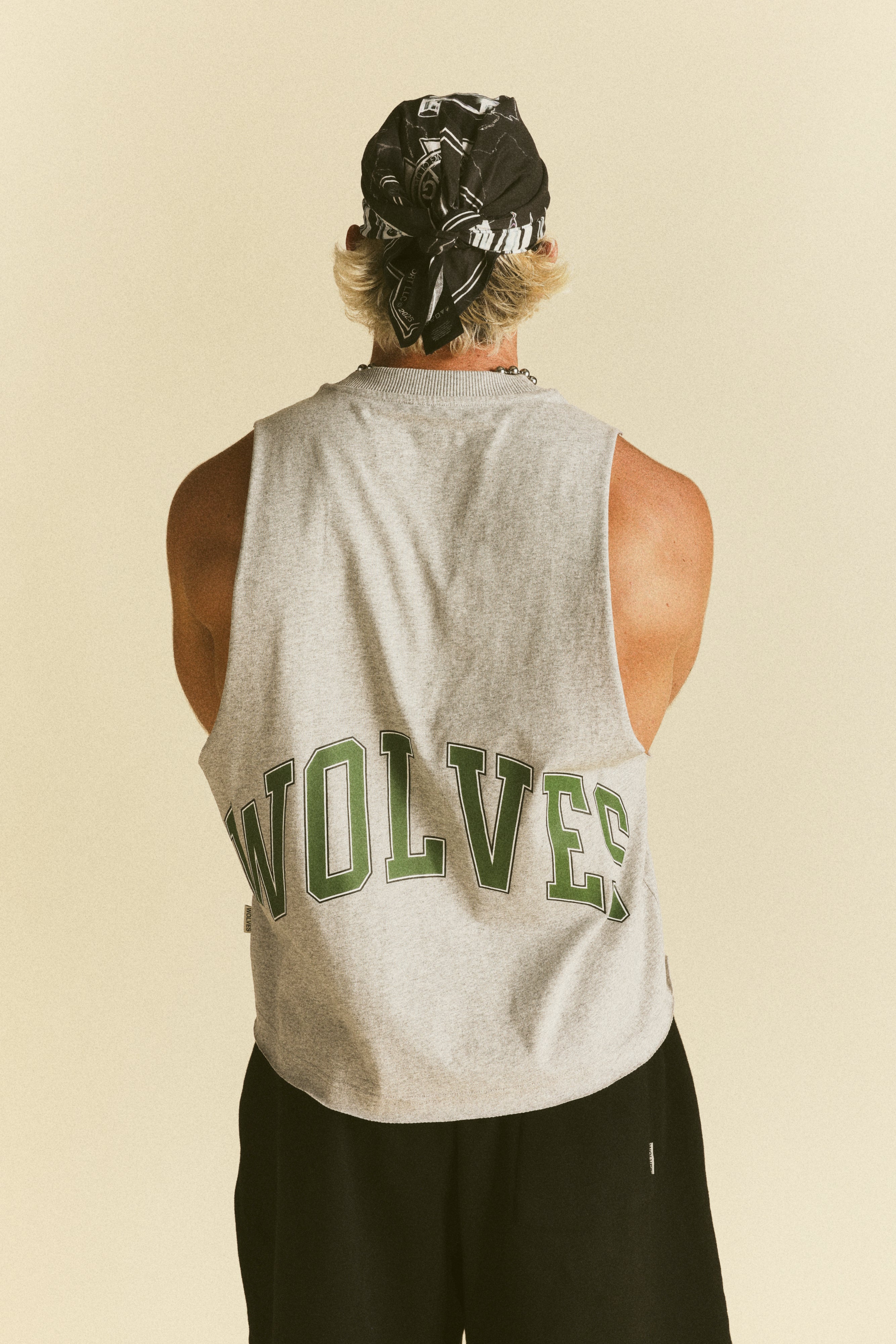 Loyalty Forever Grunge Raw Cropped "Tommy" Muscle Tee in Light Athletic Gray