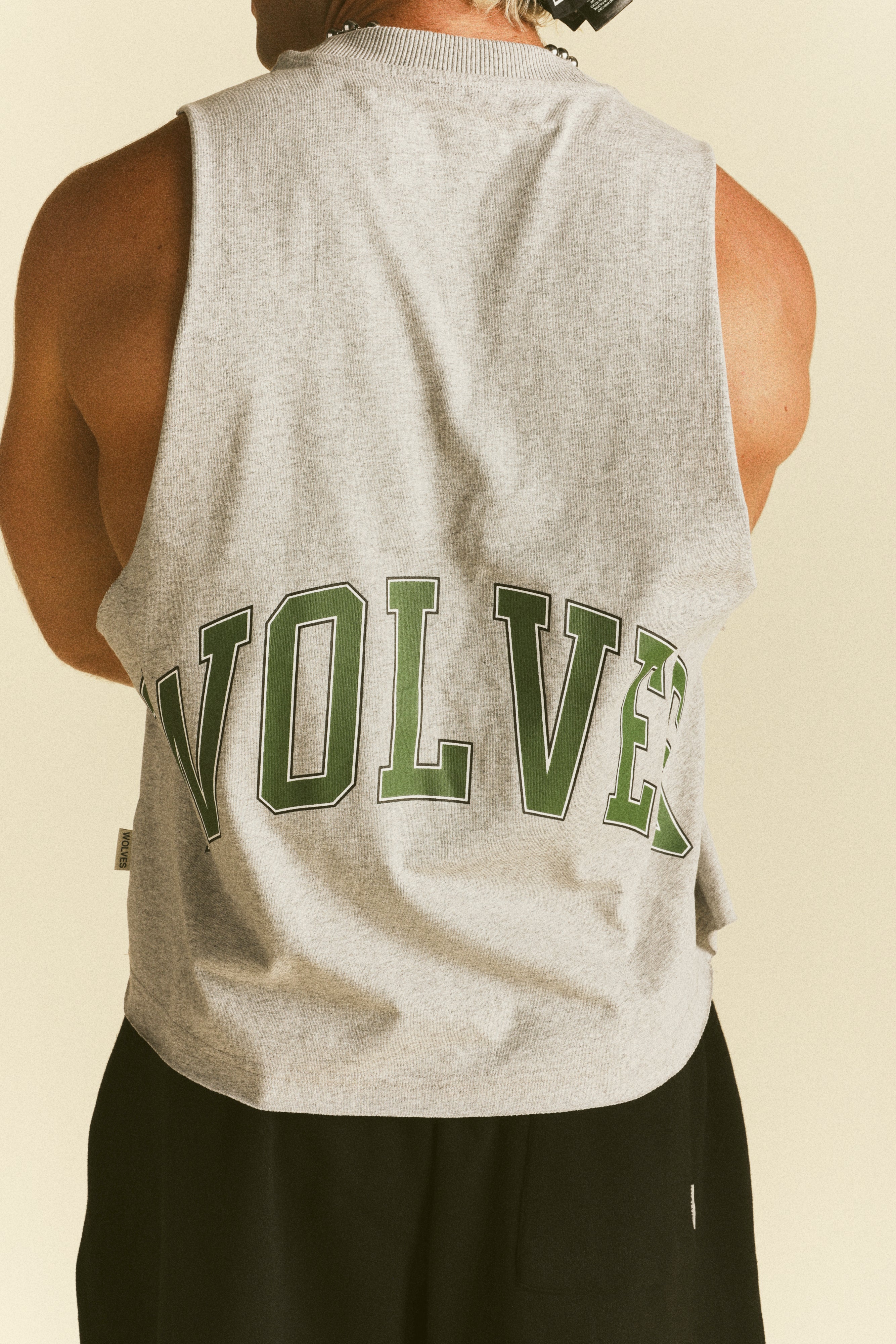 Loyalty Forever Grunge Raw Cropped "Tommy" Muscle Tee in Light Athletic Gray