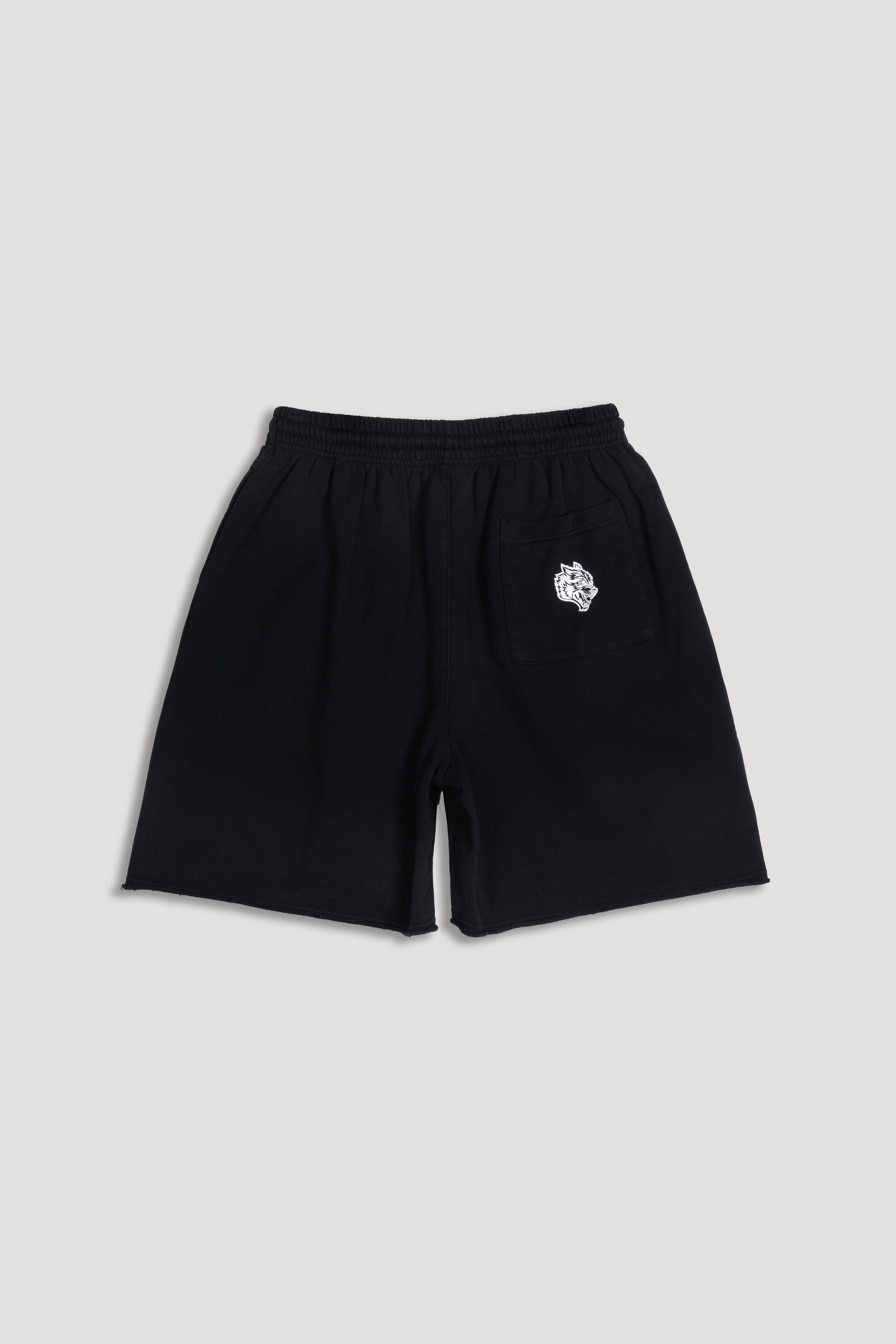 Wolves Athletics Grunge Brock Sweat Short in Black Drift Wash