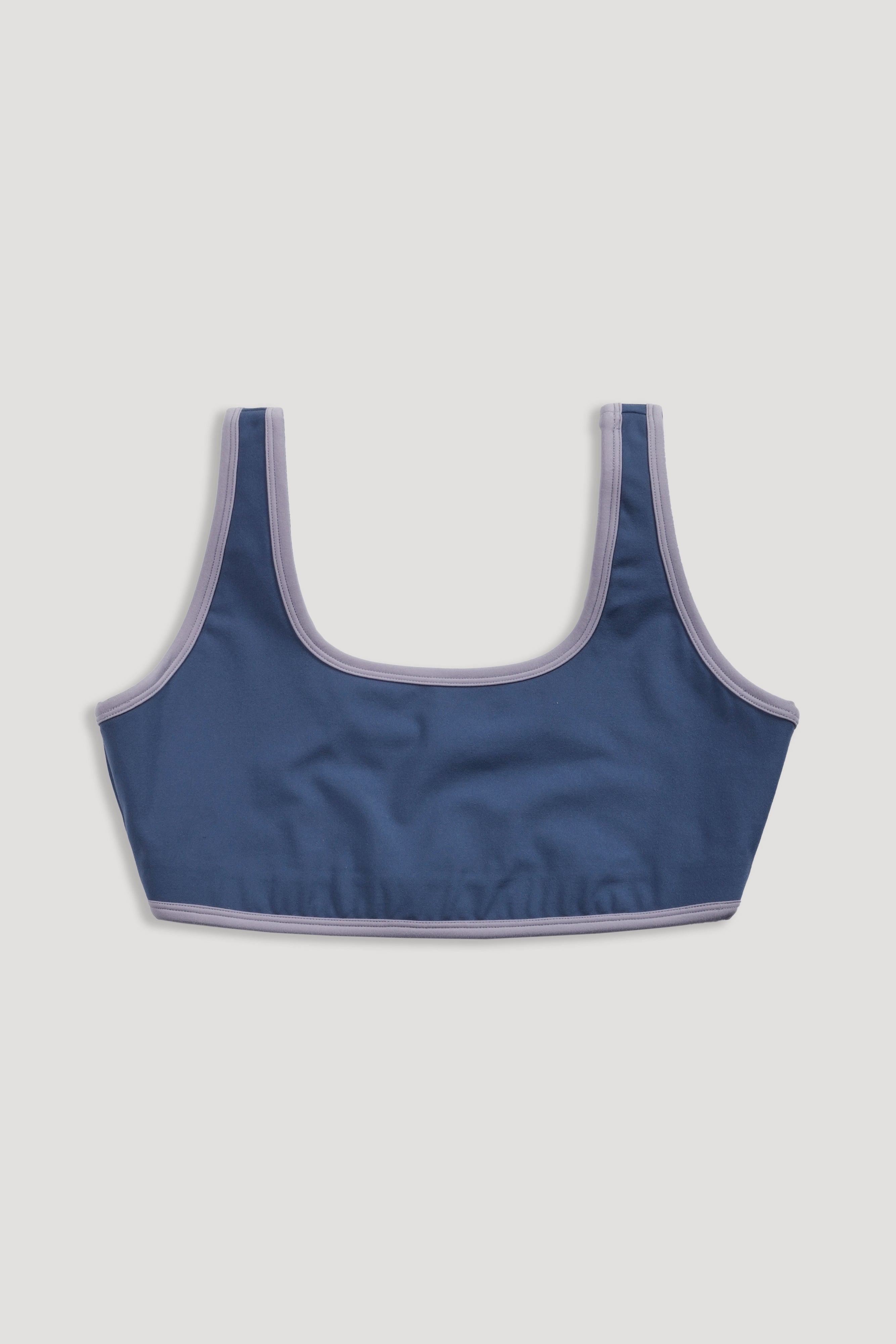 Wolf Contrast "Kate" Energy Bra in Washed Denim/Sport Gray
