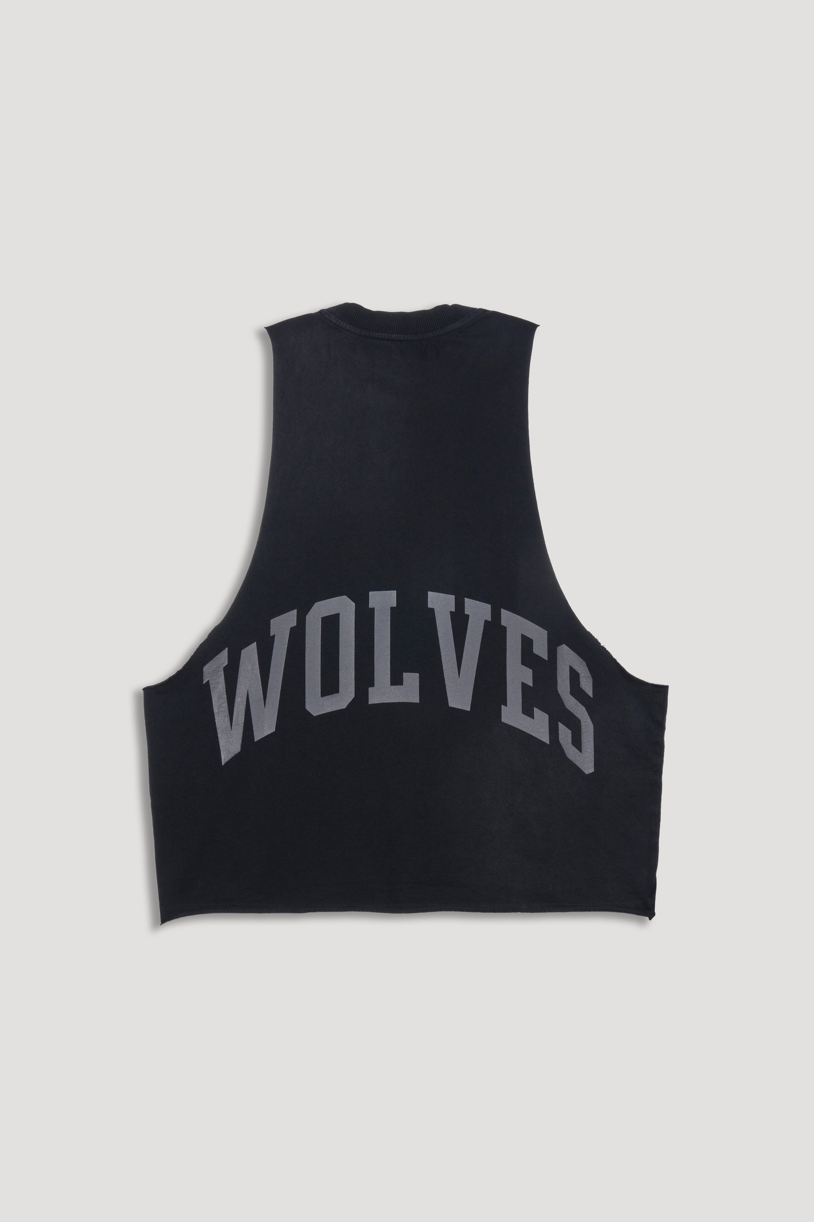 Loyalty Forever Grunge Raw Cropped "Tommy" Muscle Tee  in Black Sun Fade/Black