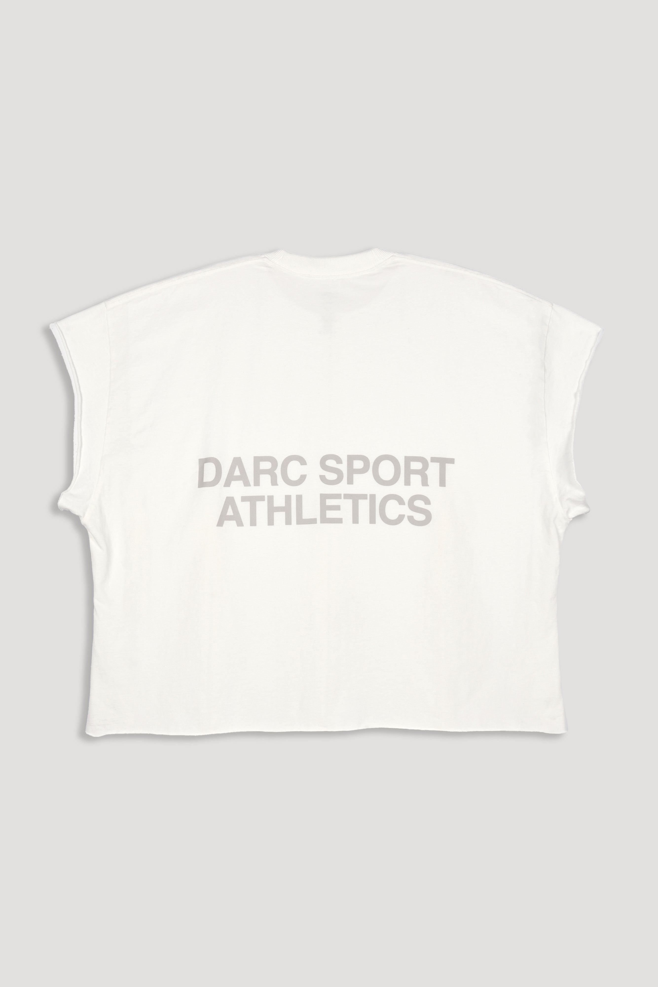 Darc Sport Athletics Grunge Cut-Off Tee in Cream