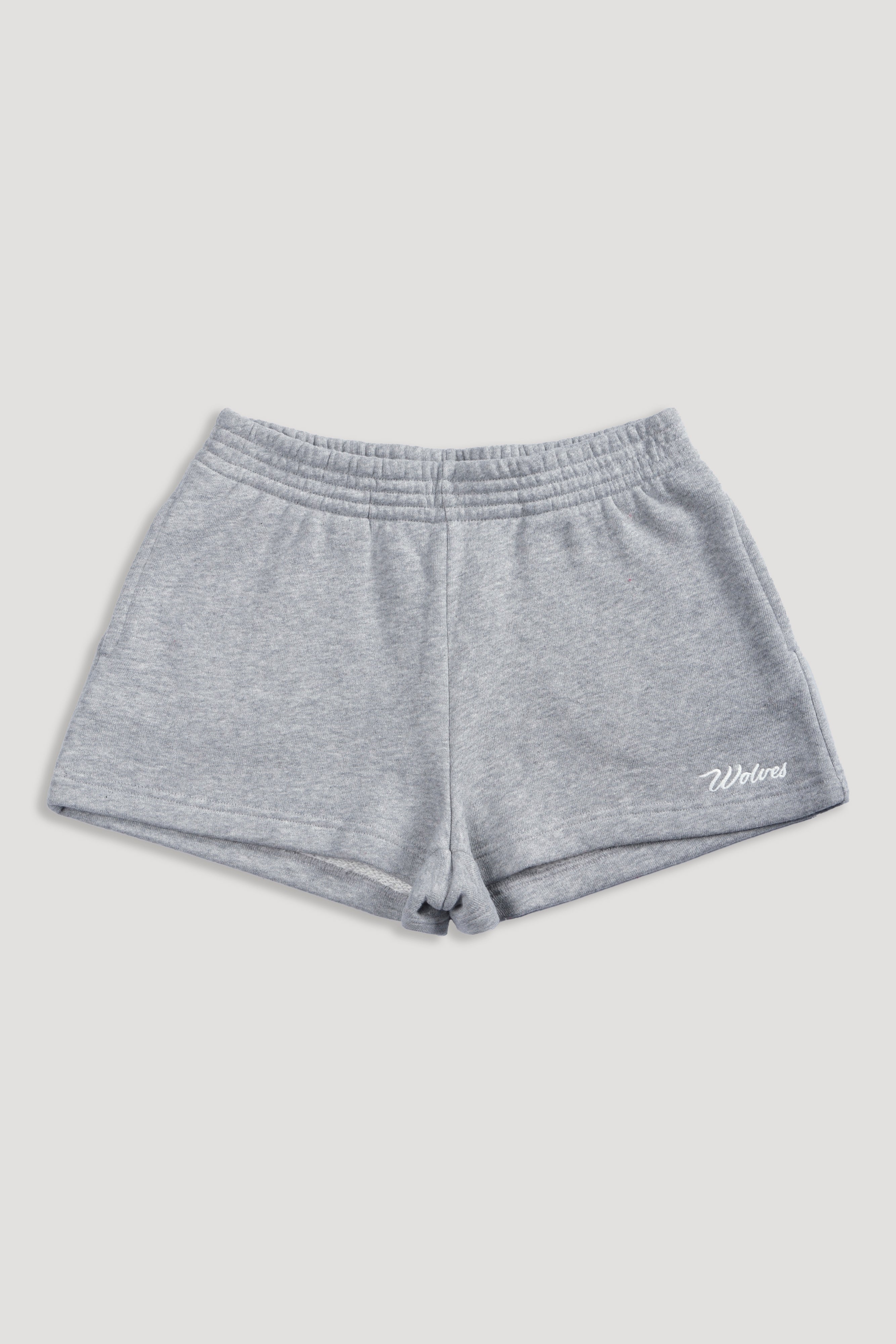 Cursive Wolves Premium "Ellie" Sweat Shorts in Heather Gray