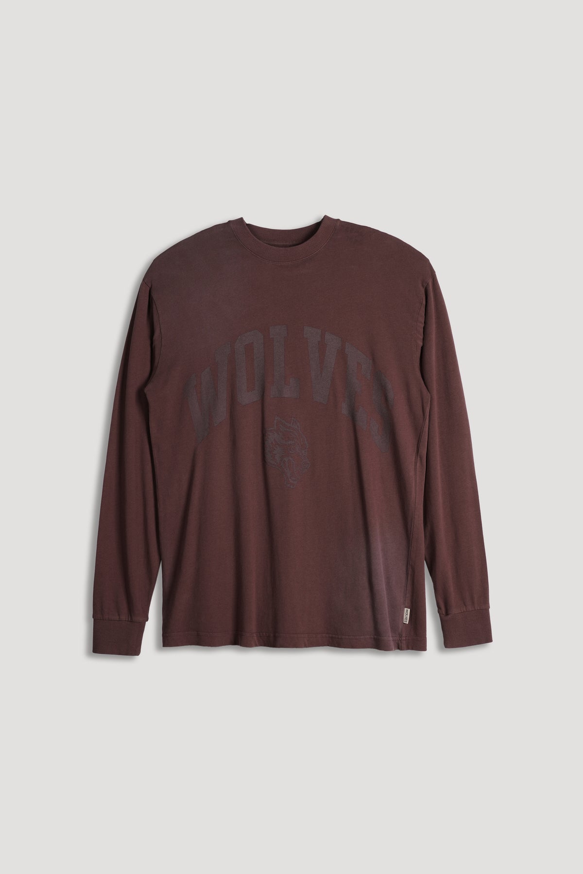 Wolves Worldwide "Premium" Oversized LS Tee in Ironwood Sun Fade