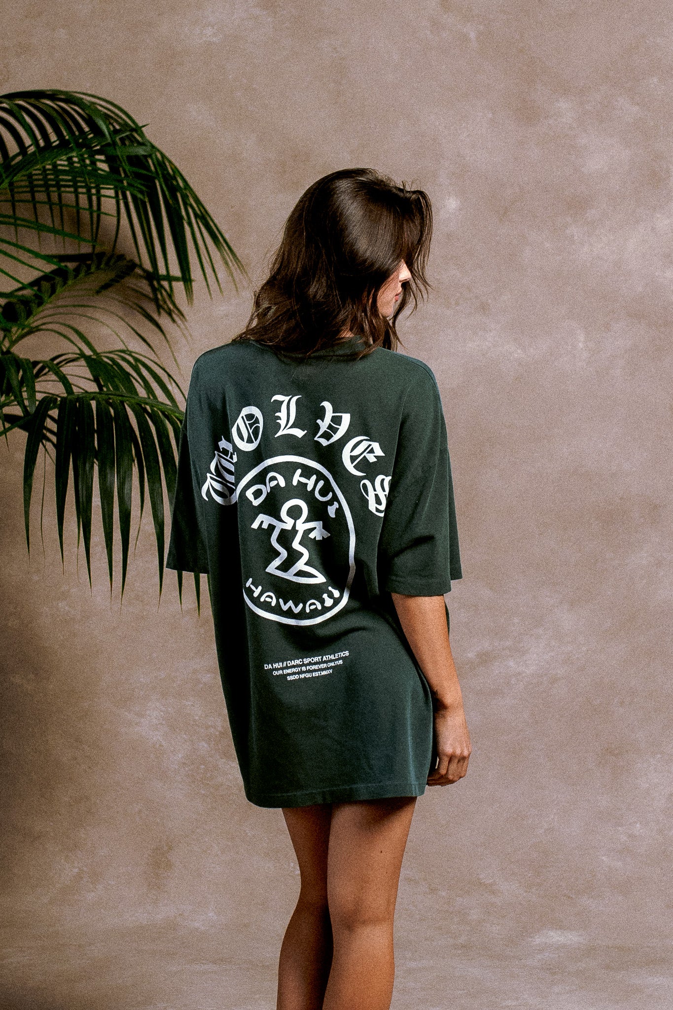 Darc Sport X Da Hui Premium Oversized Tee in Forest Pine Sun Fade