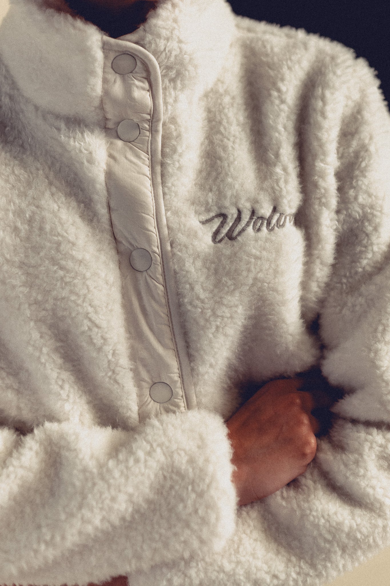 Cursive Wolves Jessie Sherpa Jacket