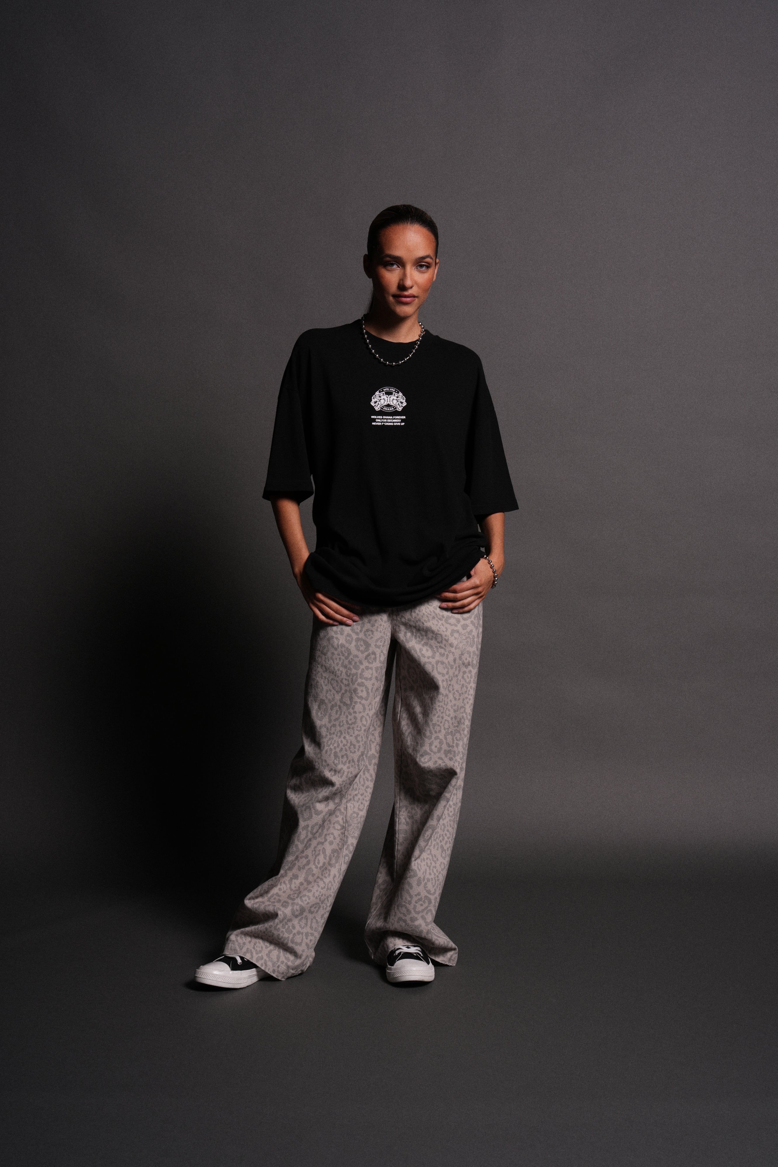 Wolves Ohana Forever "Premium" Oversized Tee in Black