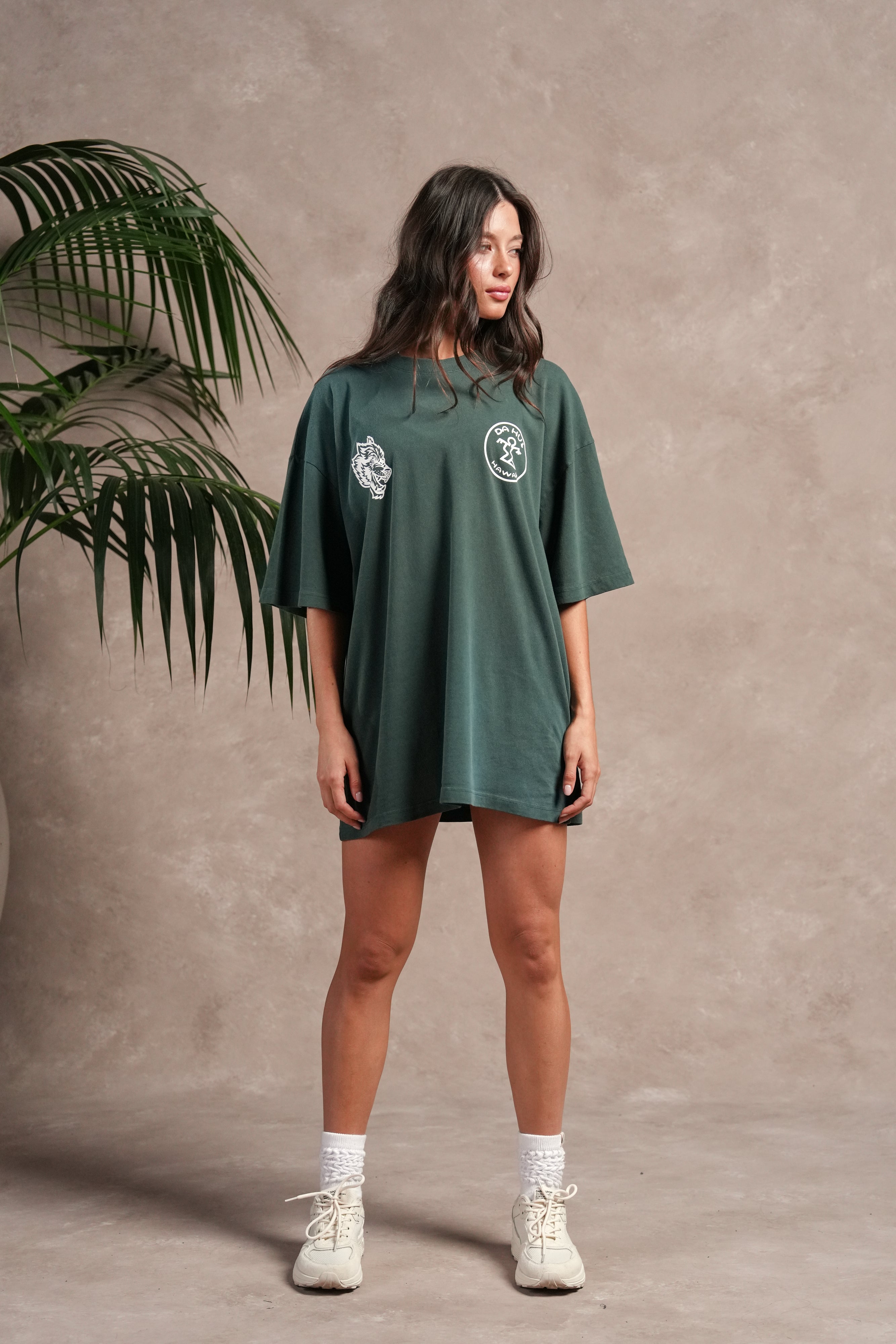 Darc Sport X Da Hui Premium Oversized Tee in Forest Pine Sun Fade