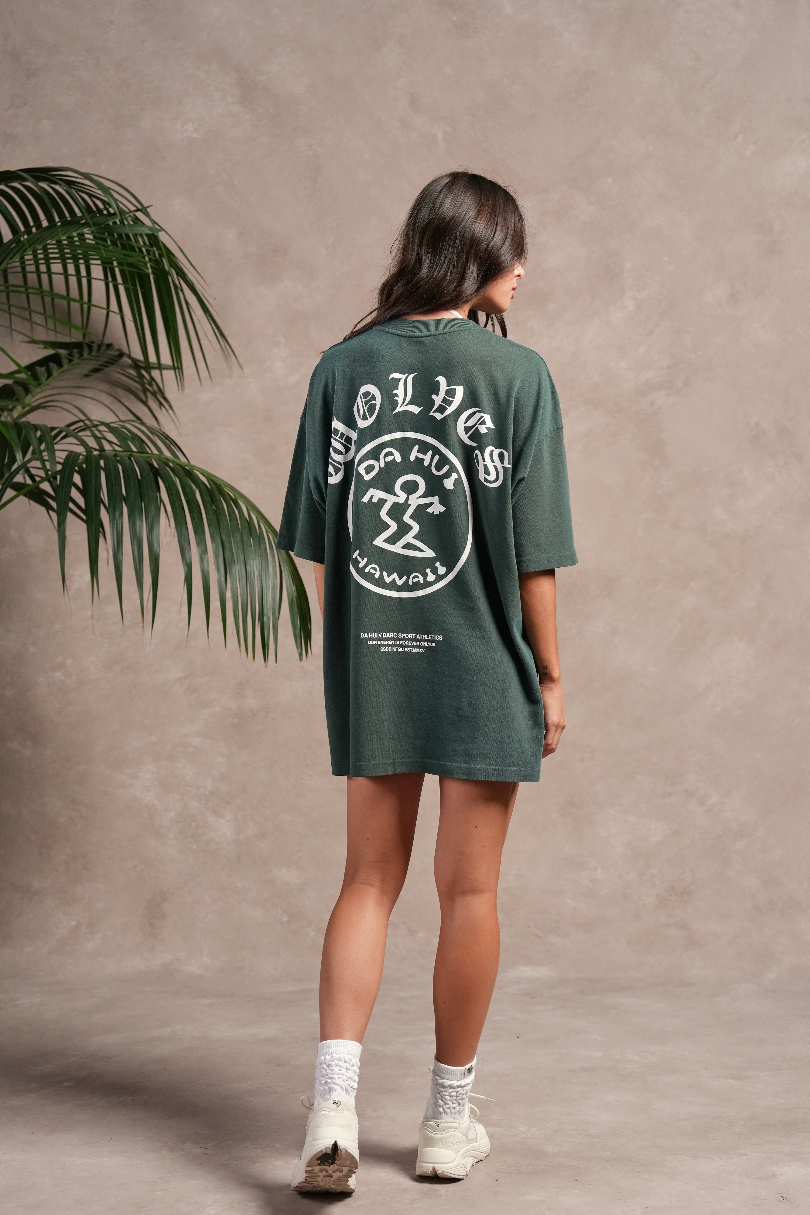 Darc Sport X Da Hui Premium Oversized Tee in Forest Pine Sun Fade