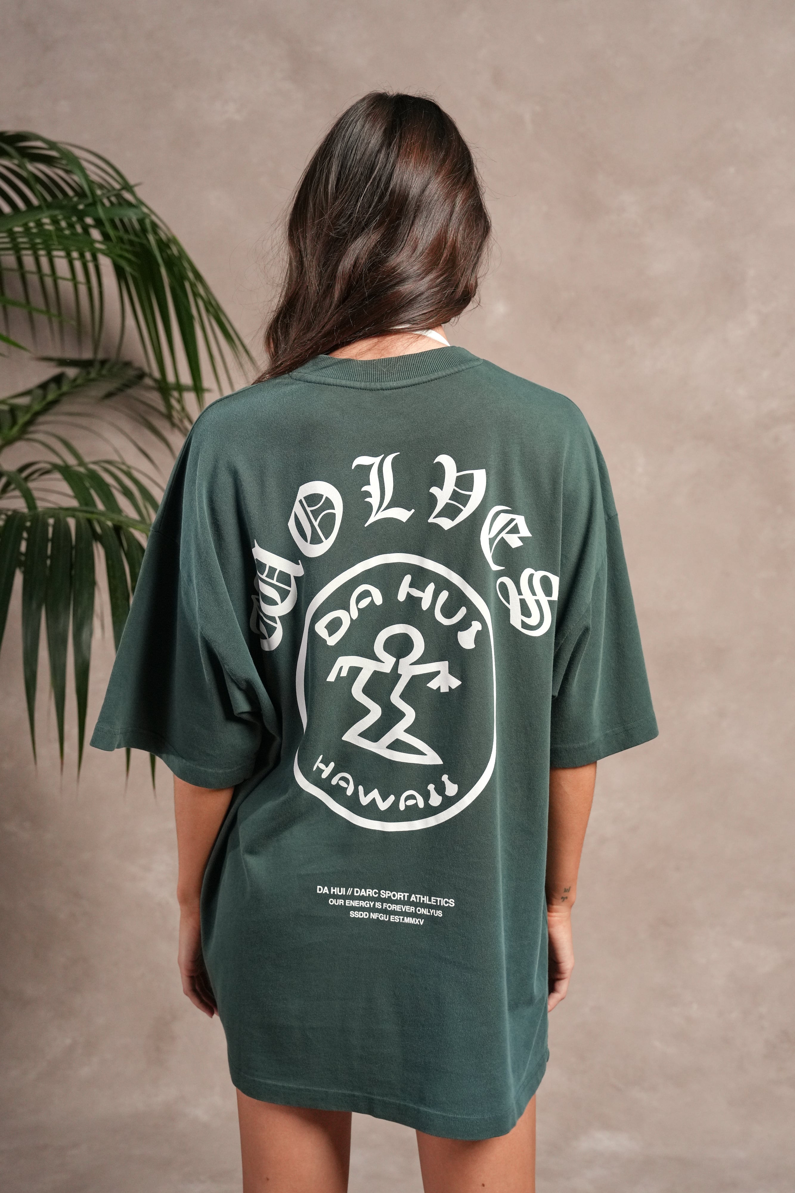 Darc Sport X Da Hui Premium Oversized Tee in Forest Pine Sun Fade