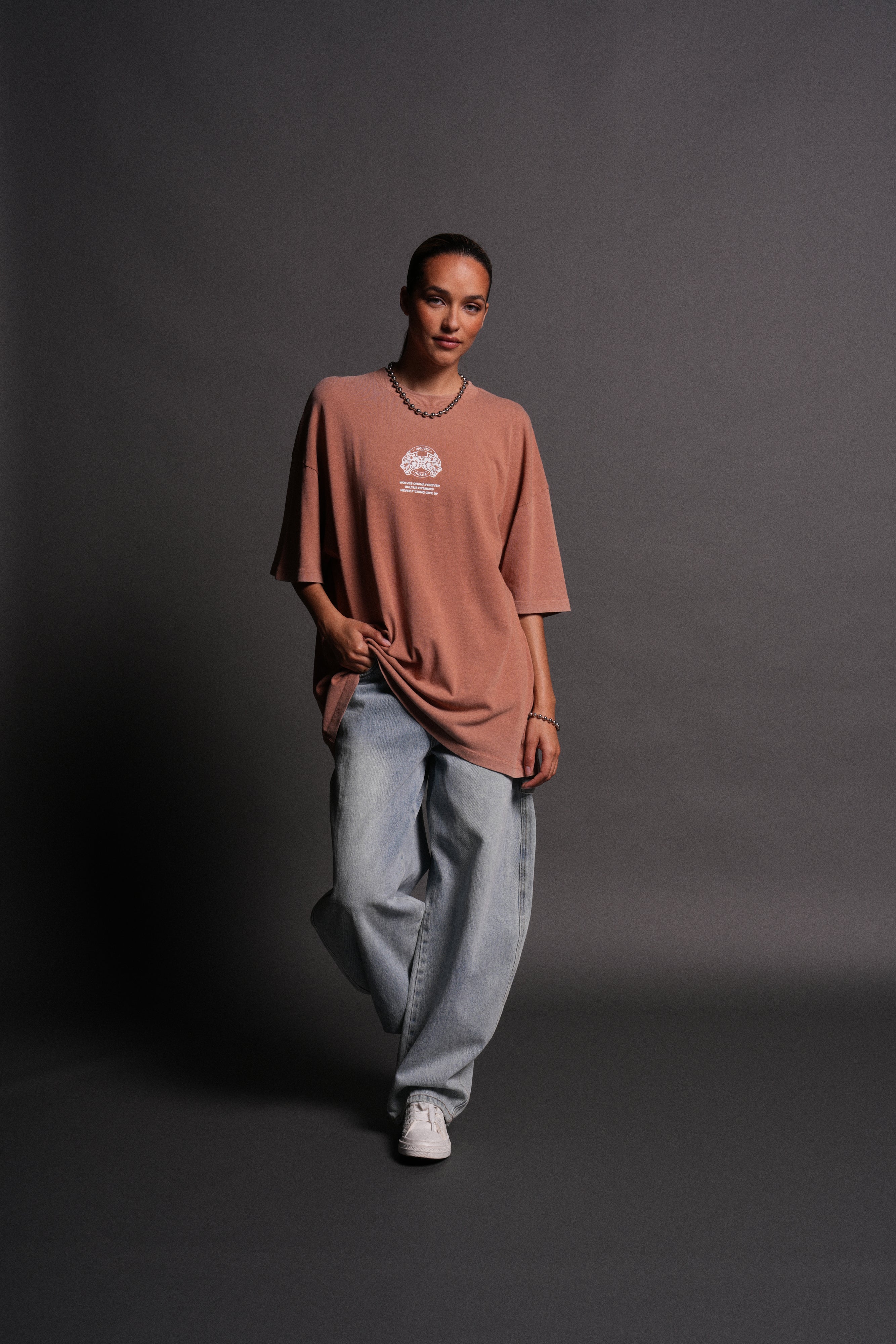 Wolves Ohana Forever "Premium" Oversized Tee in Desert Rose